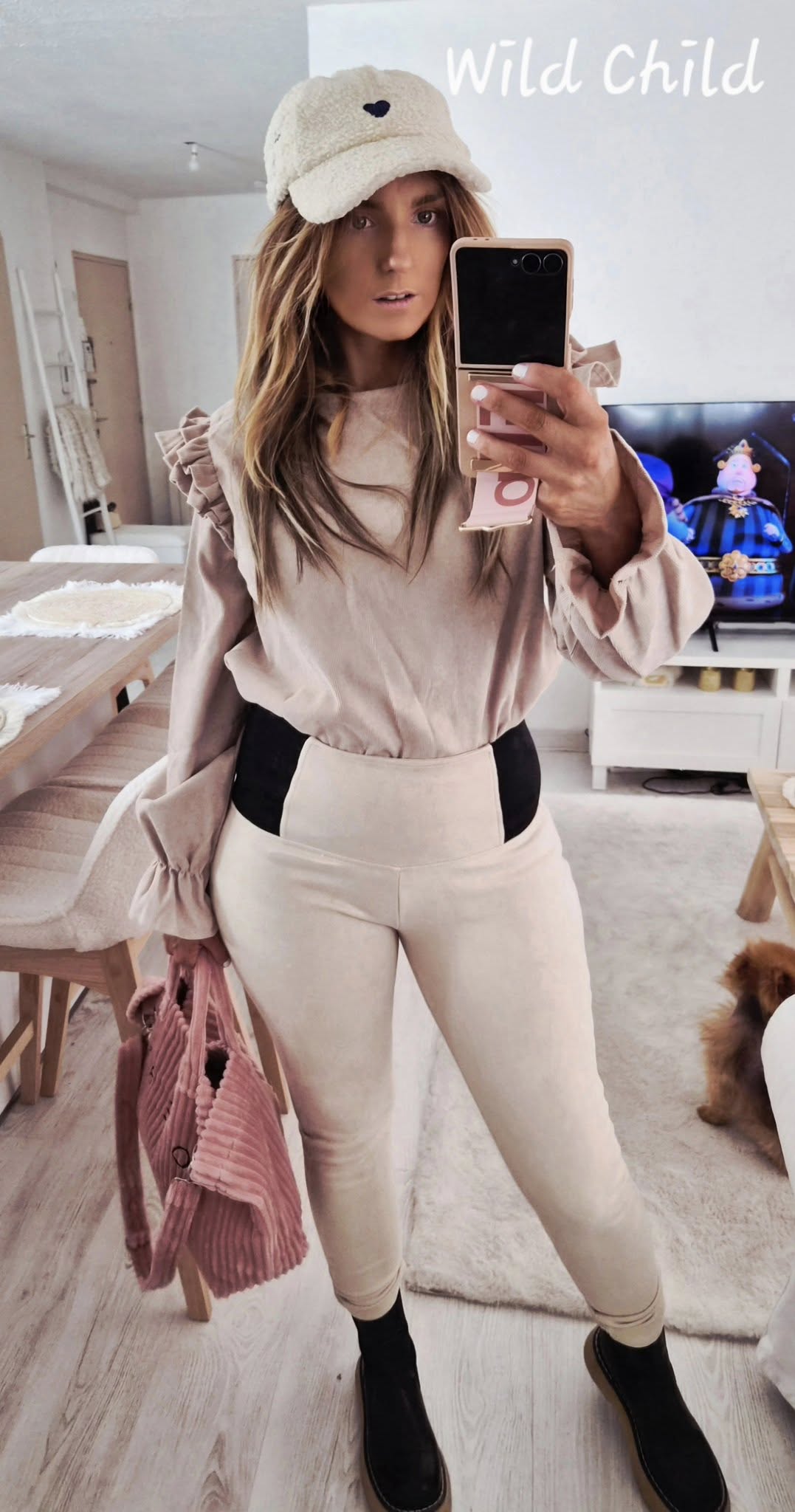 Pantalon Slim Femme Taille Haute Effet Velours, Élégance & Chaleur pour l’Hiver