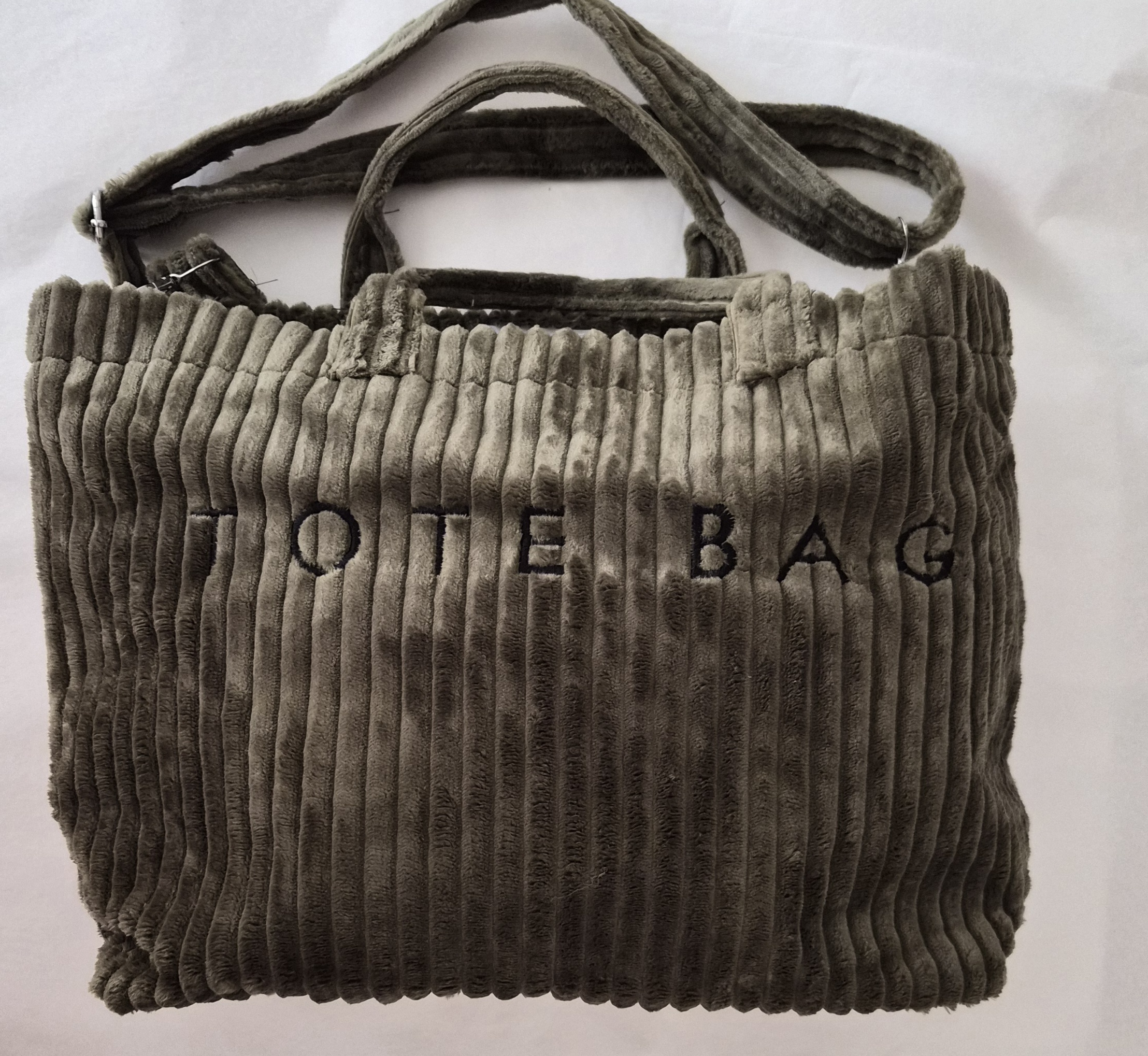 Sac tote bag kaki velours TOAST