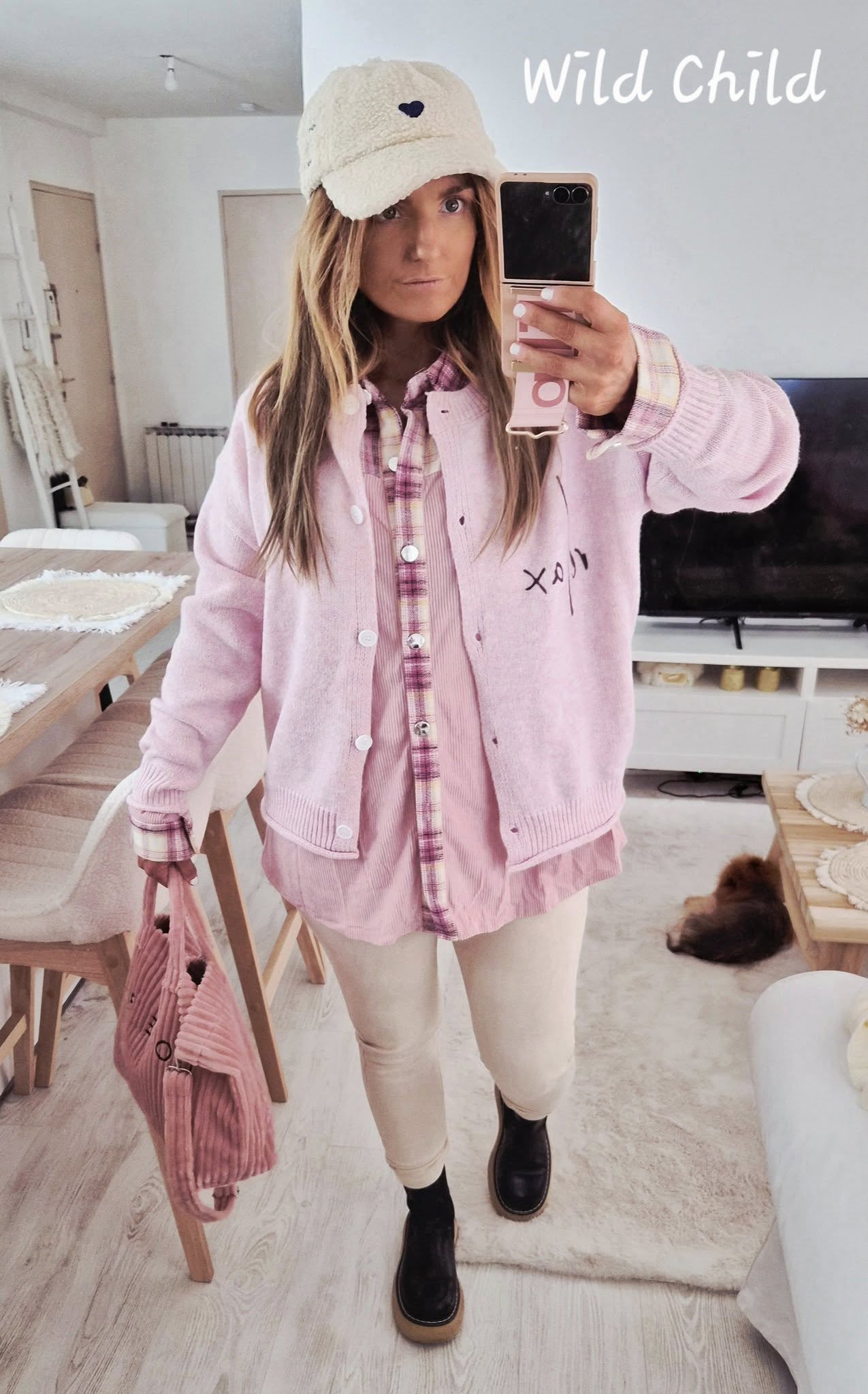 Gilet rose automne John