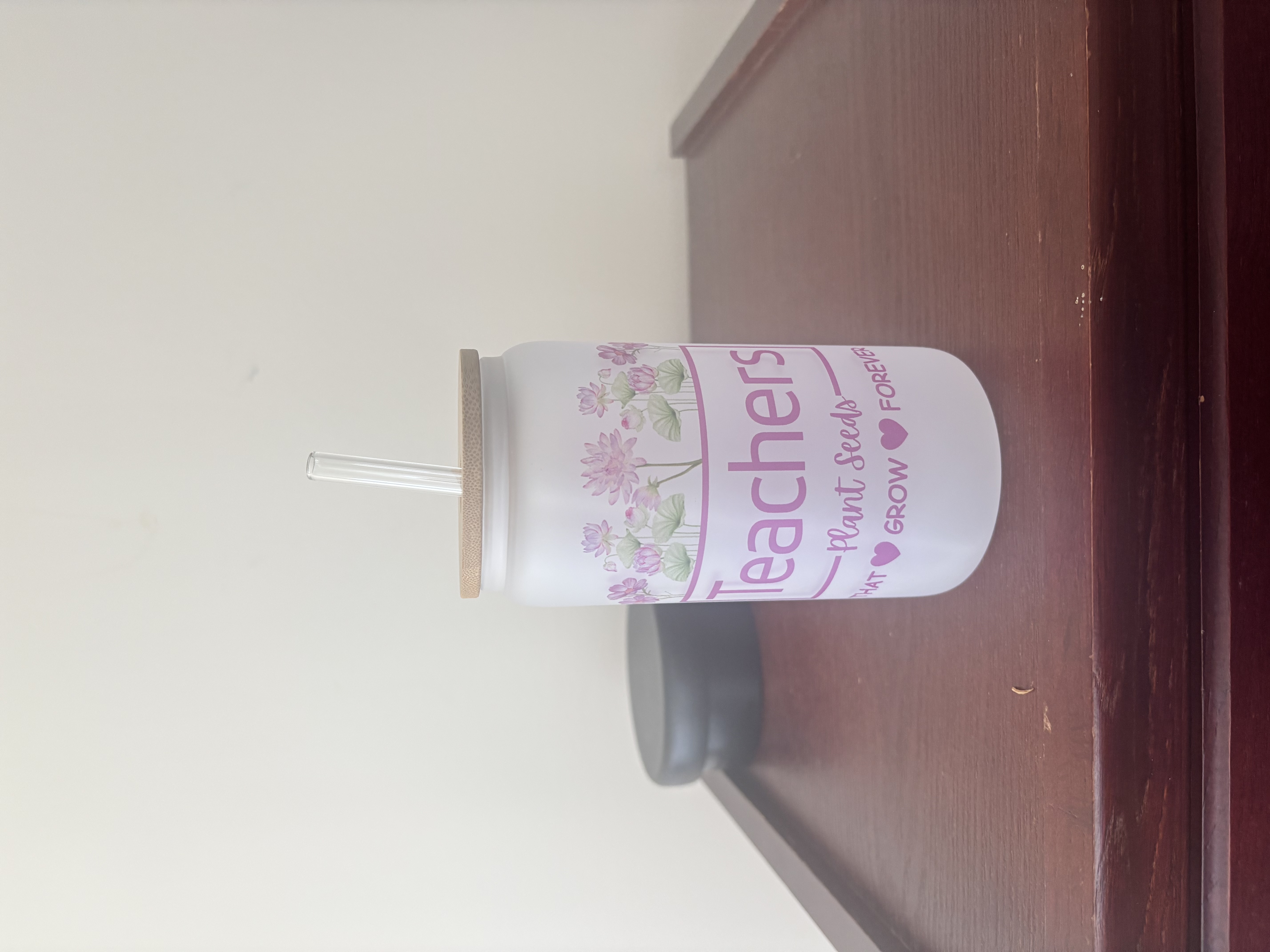 12 oz Libby Glass Tumbler with Lid and Straw