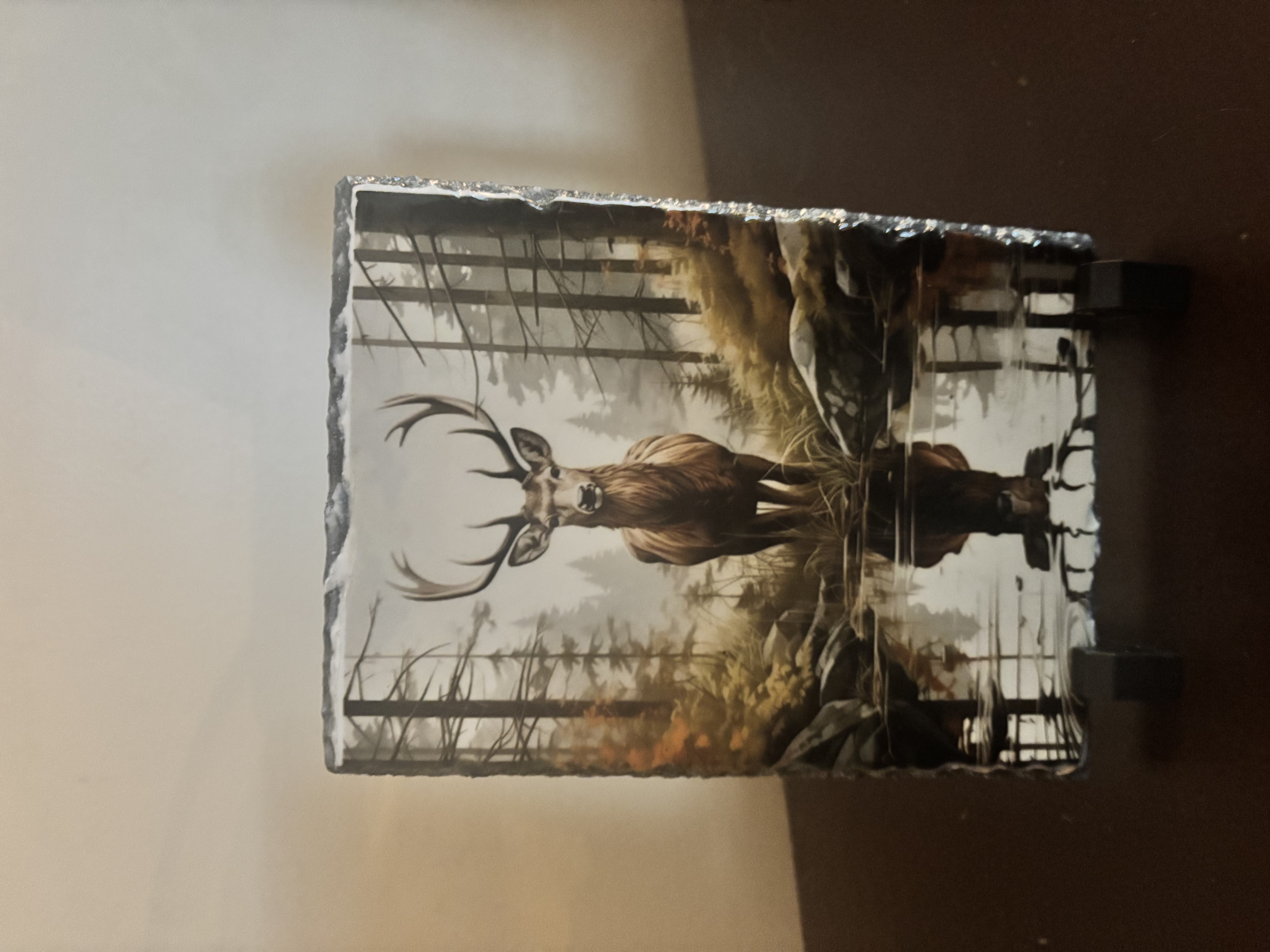 Deer Printed Stone Plaque