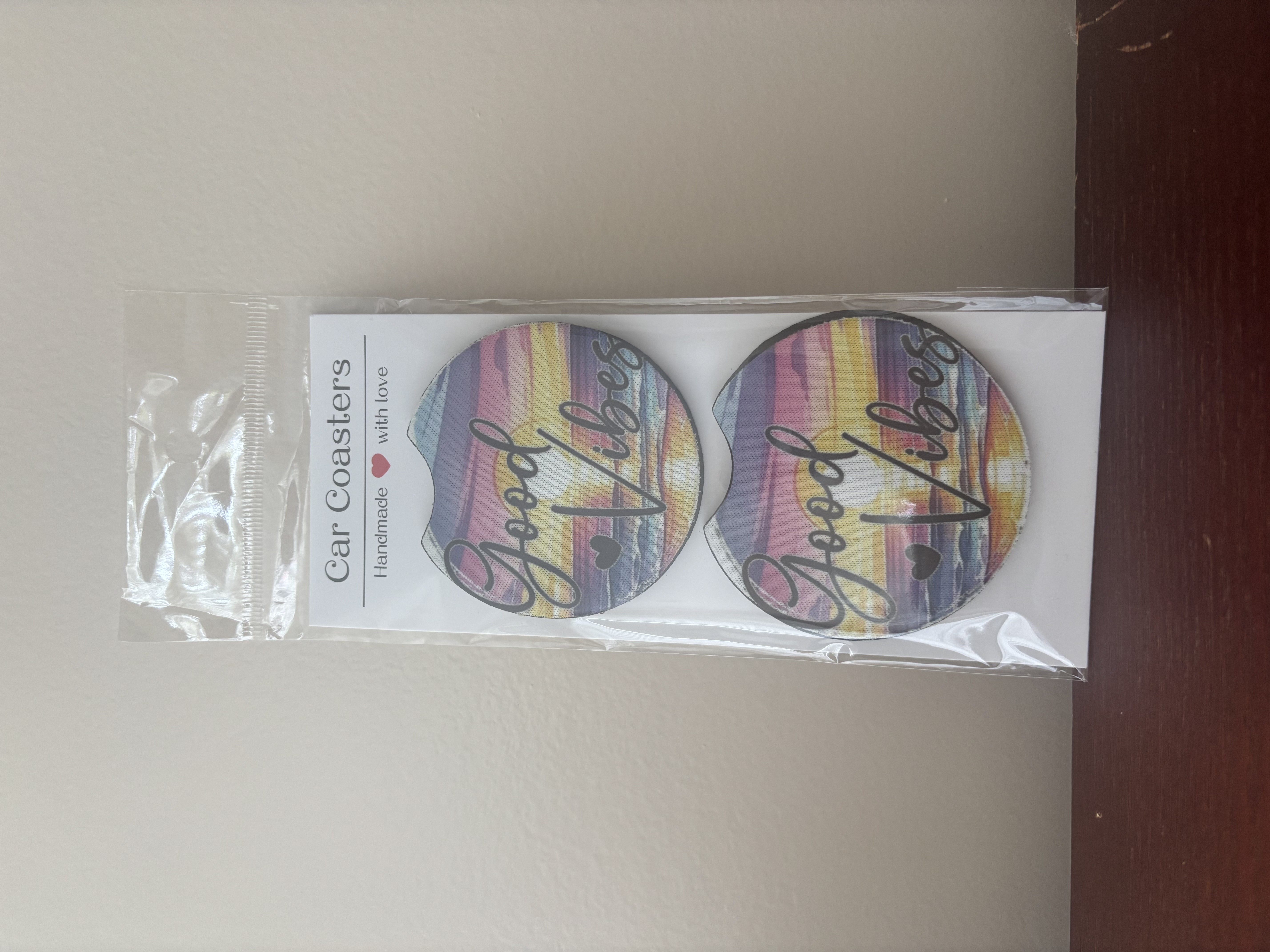 Good Vibes Car Coasters