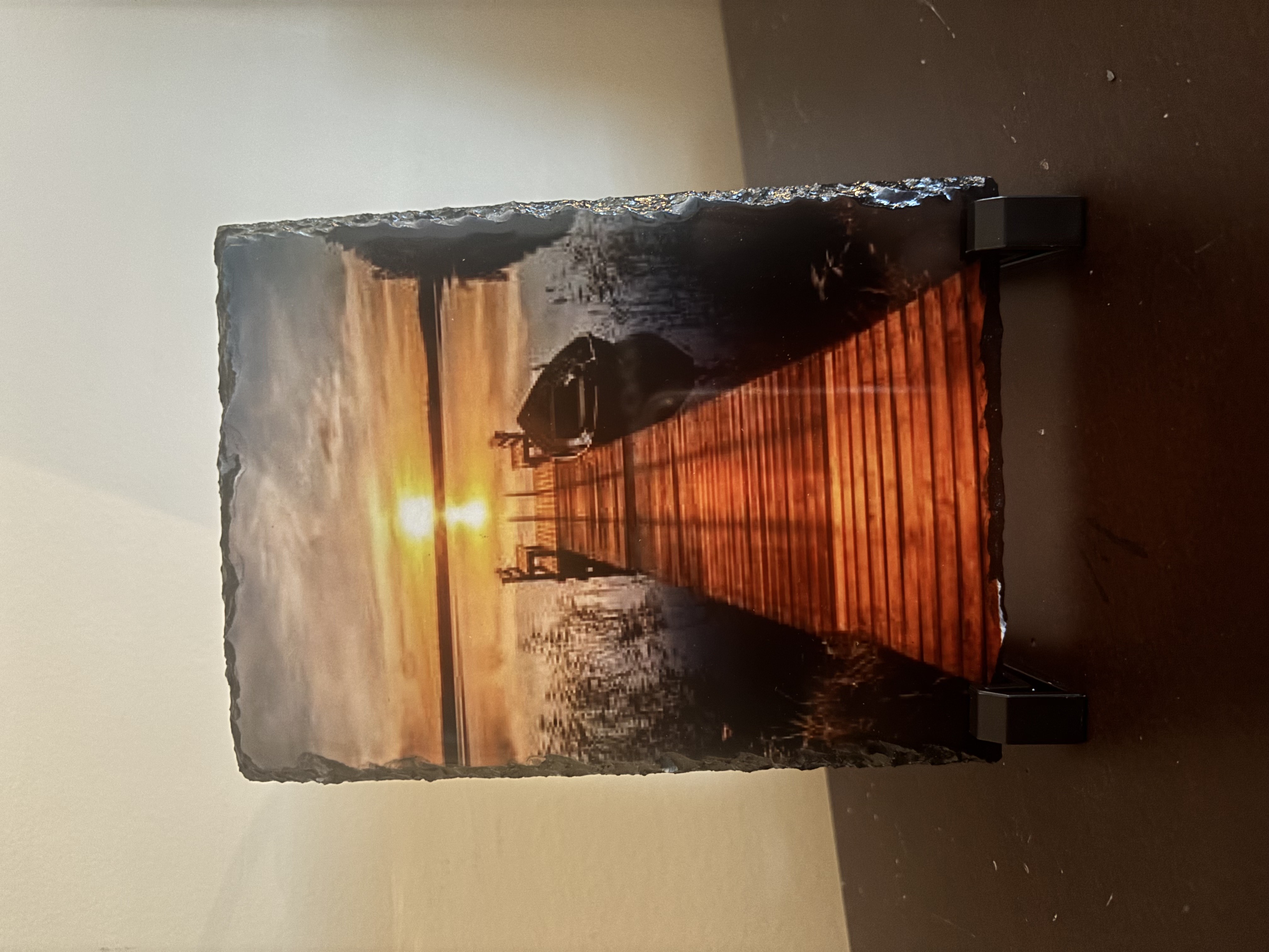 Sunset Dock Photo Slate