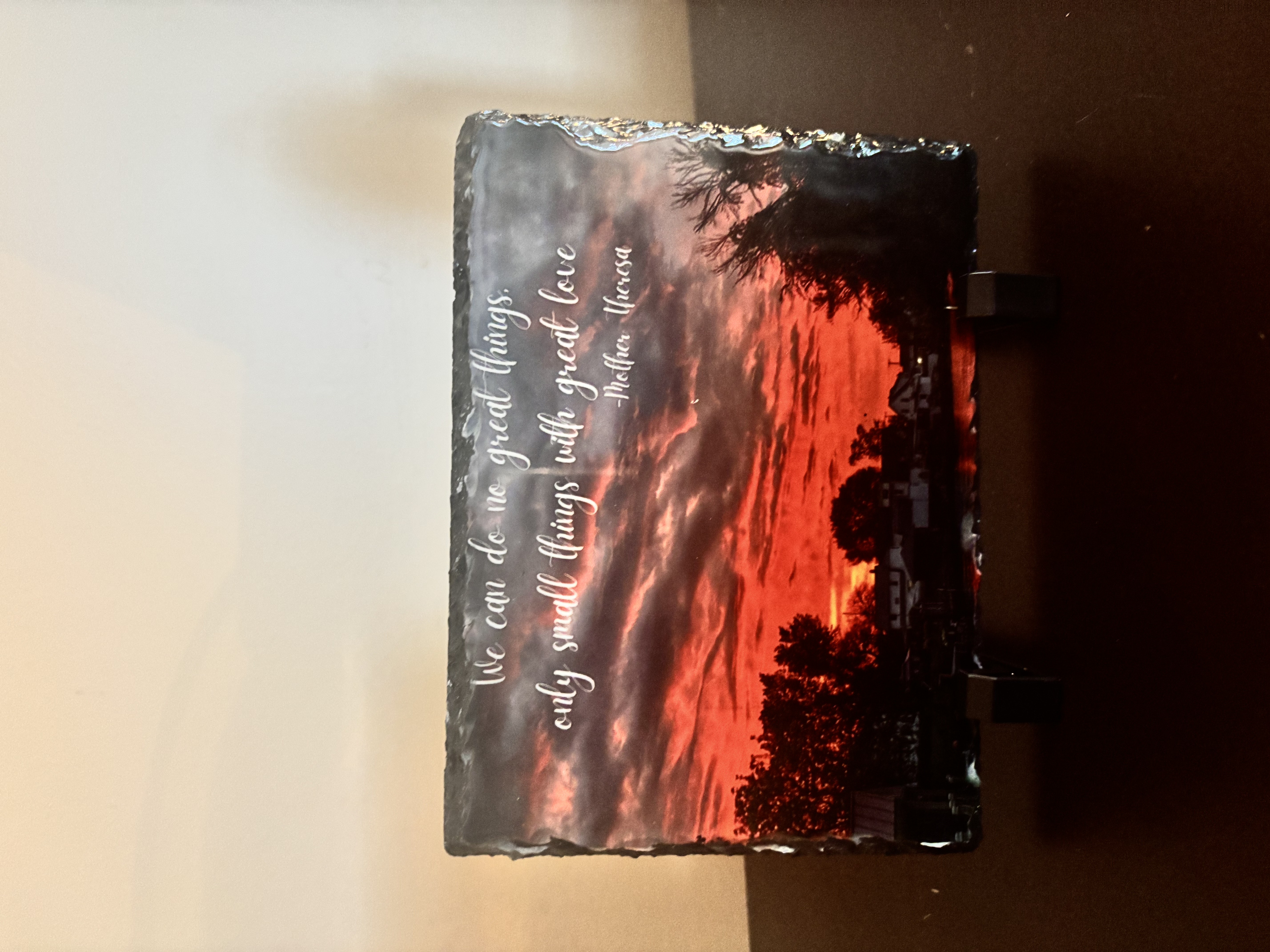 Inspirational Sunset Photo Stone