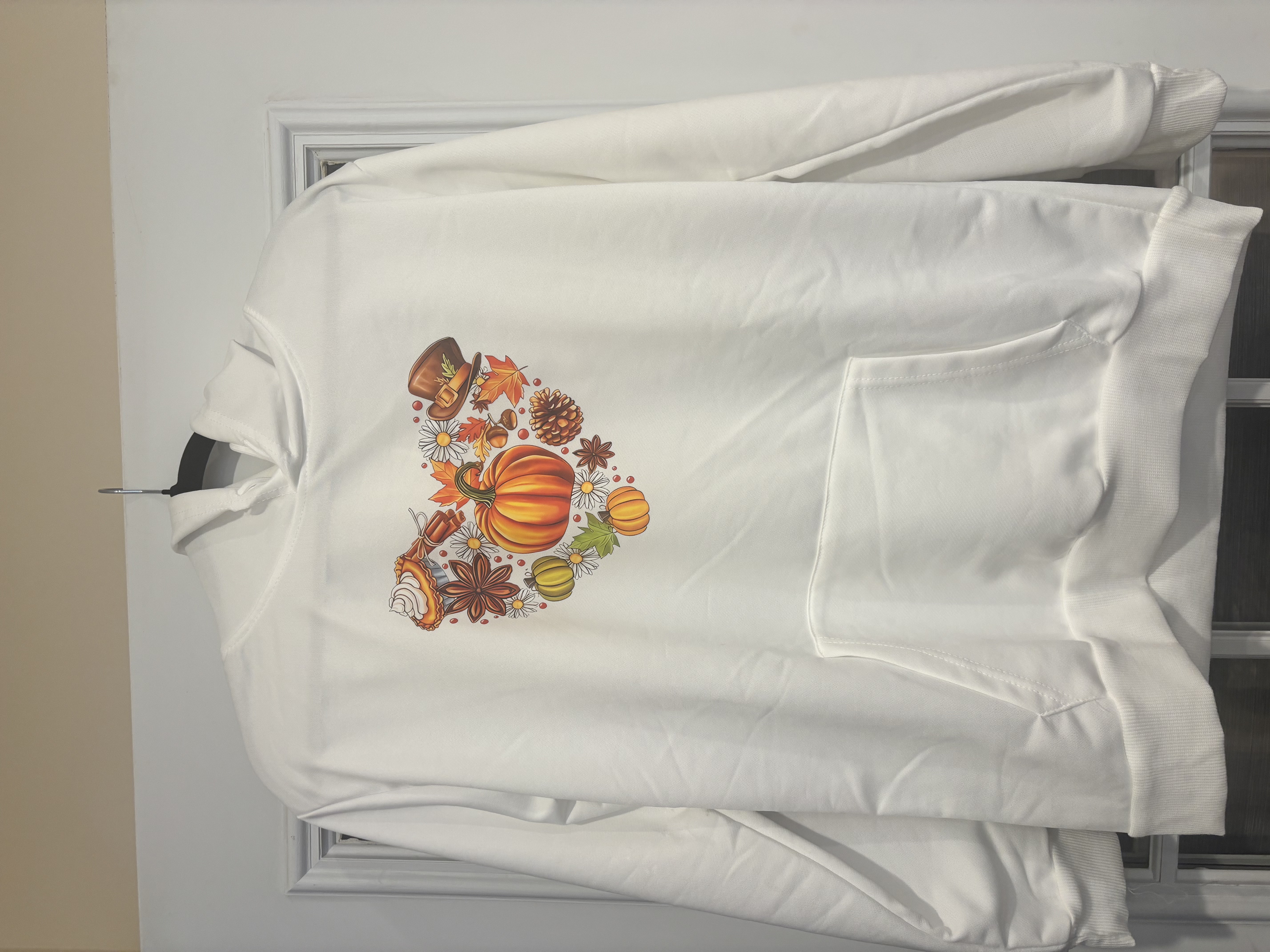 White Autumn-Themed Shirt
