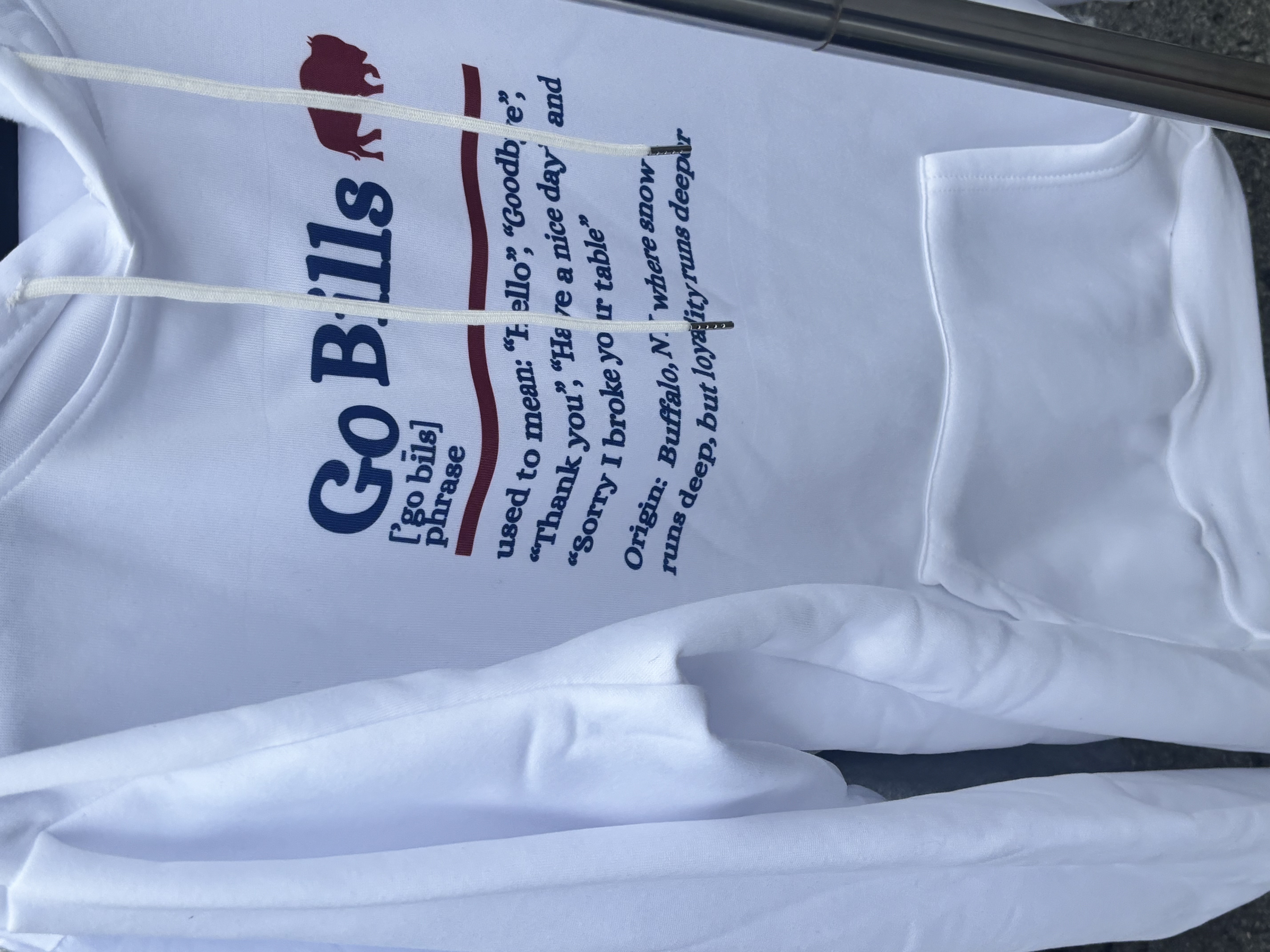Go Bills White Hoodie