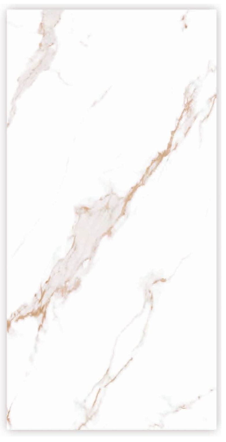 Marmo Statuario Gold 24x48 Porcelain Tile – White Marble Look with Golden Veins, Glossy Finish