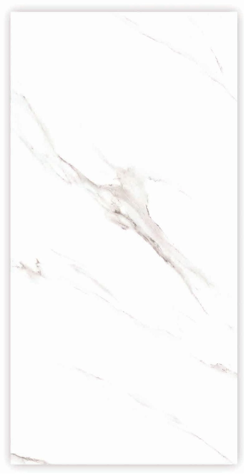 Prizma Satvario 24x48 Porcelain Tile – White Marble Look with Crystal Veins, Glossy Finish
