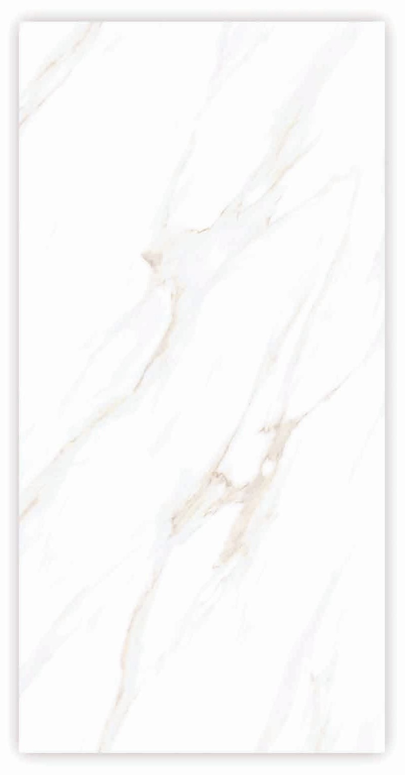 Prizma Satvario Gold 24x48 Porcelain Tile – White Marble Look with Gold Veining, Glossy Finish