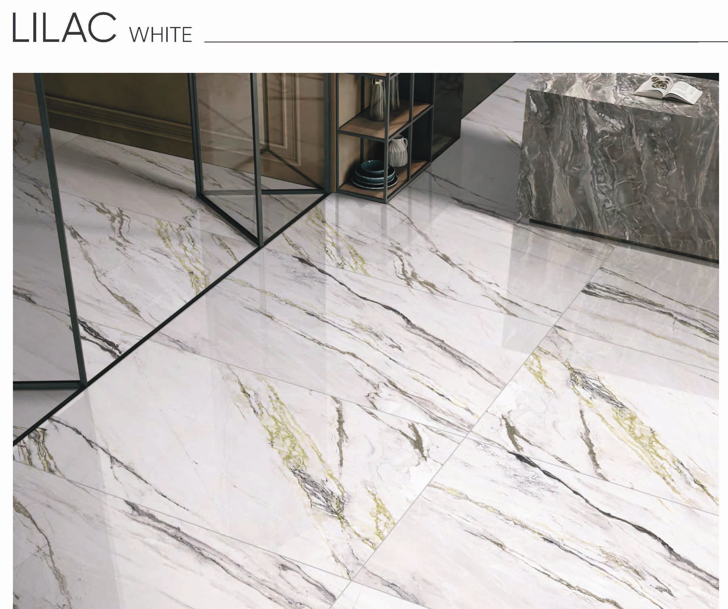 Lilac White 24x48 Porcelain Tile – Sophisticated White Base with Soft Lilac Marble Veins