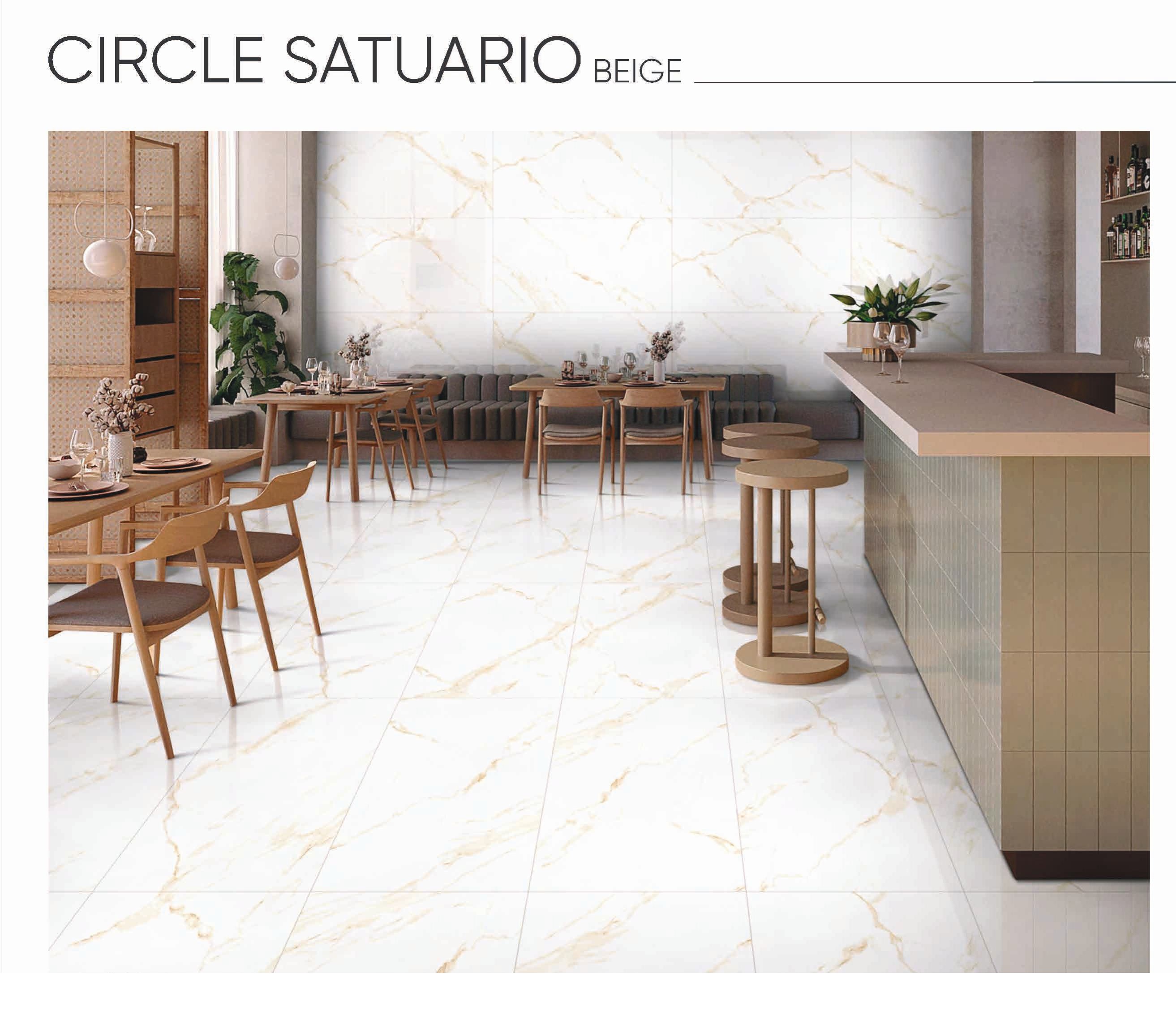 Circle Statuario Beige 24x48 Porcelain Tile – Marble Look with Beige Pattern and Glossy Finish