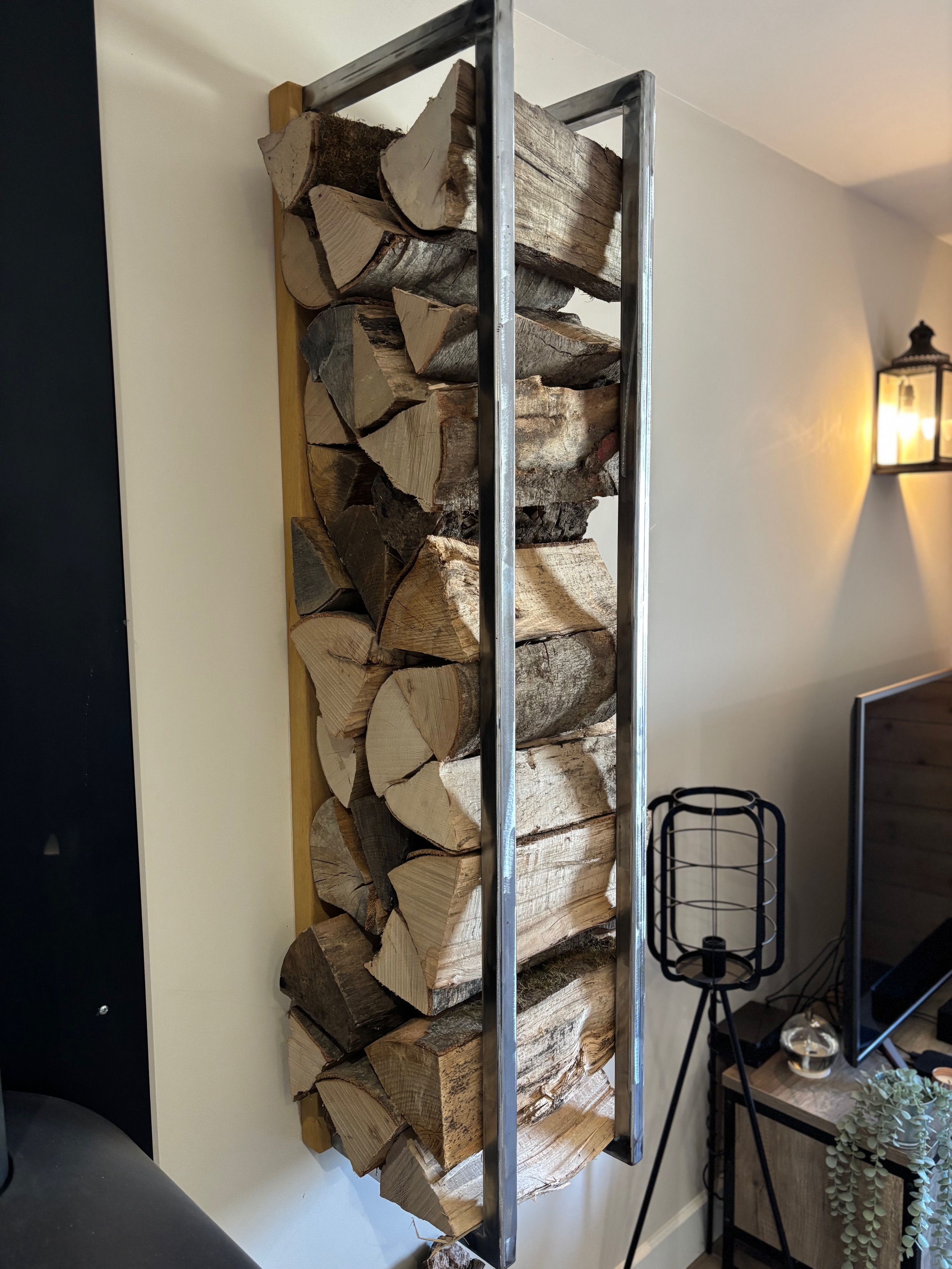 Support à Buches en acier brut : " L'éternel " 