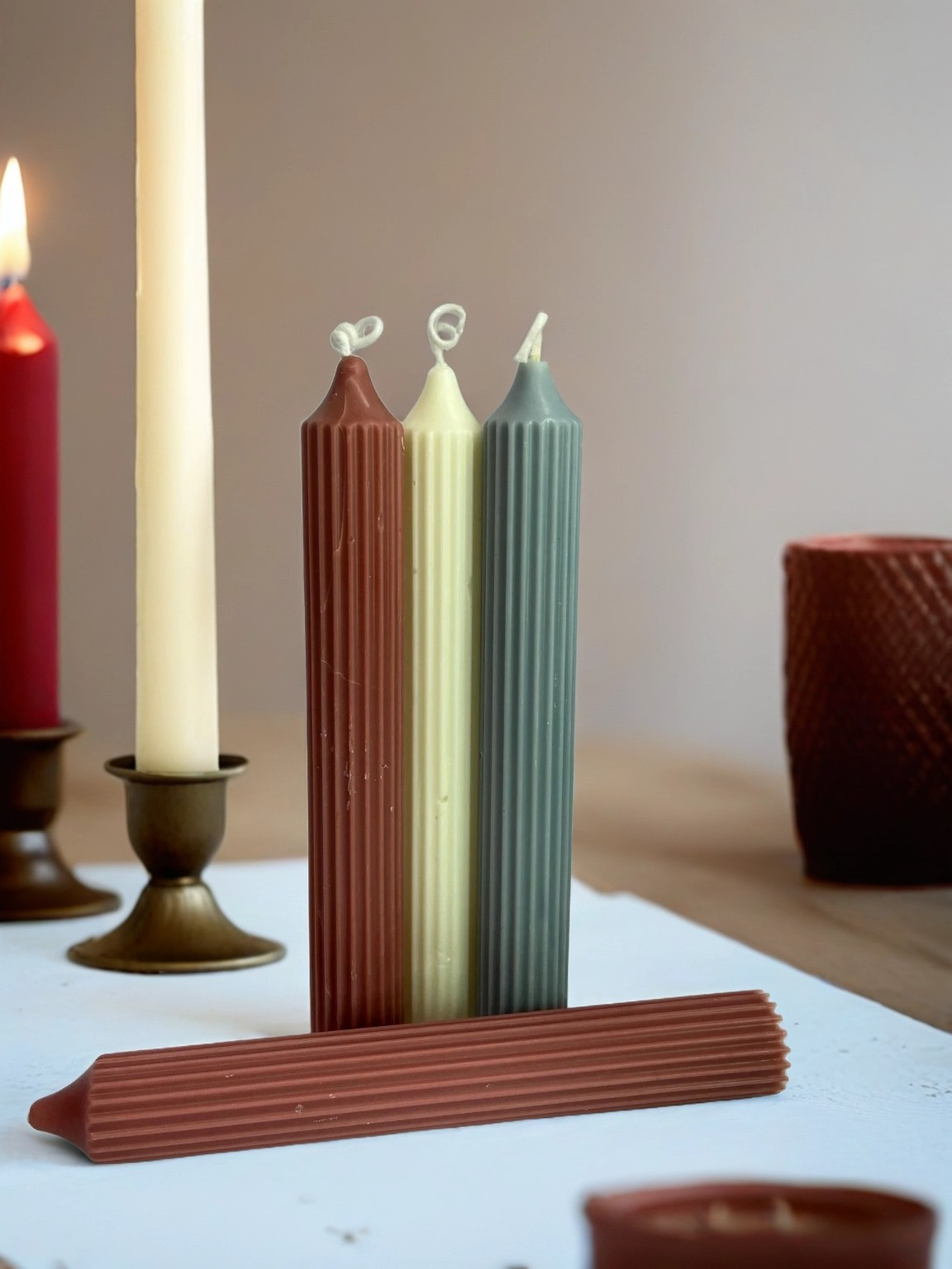 Conjunto de Velas Decorativas Riscadas