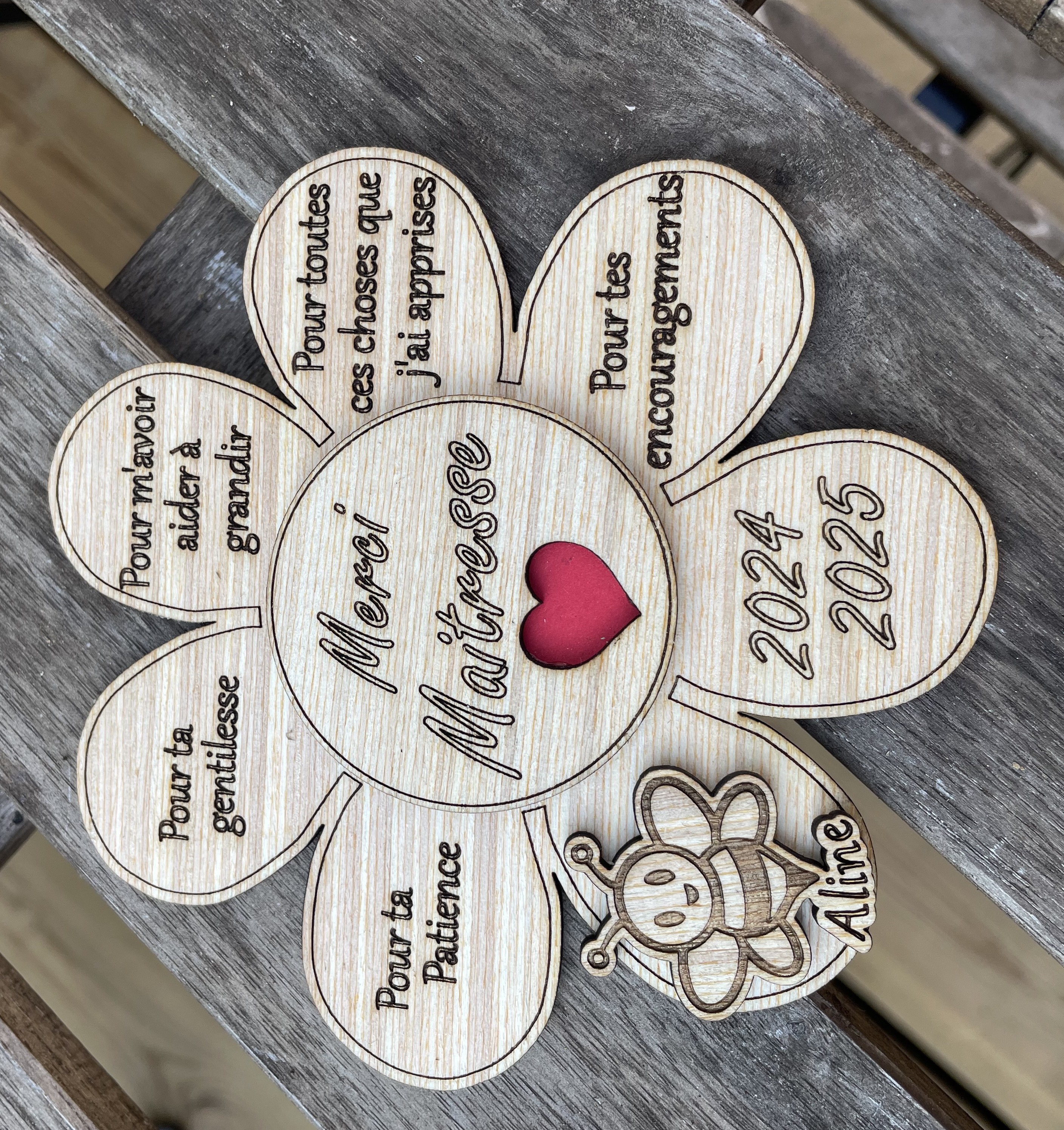 Fleur pour l'école (cadeau de fin d'année personnalisable)