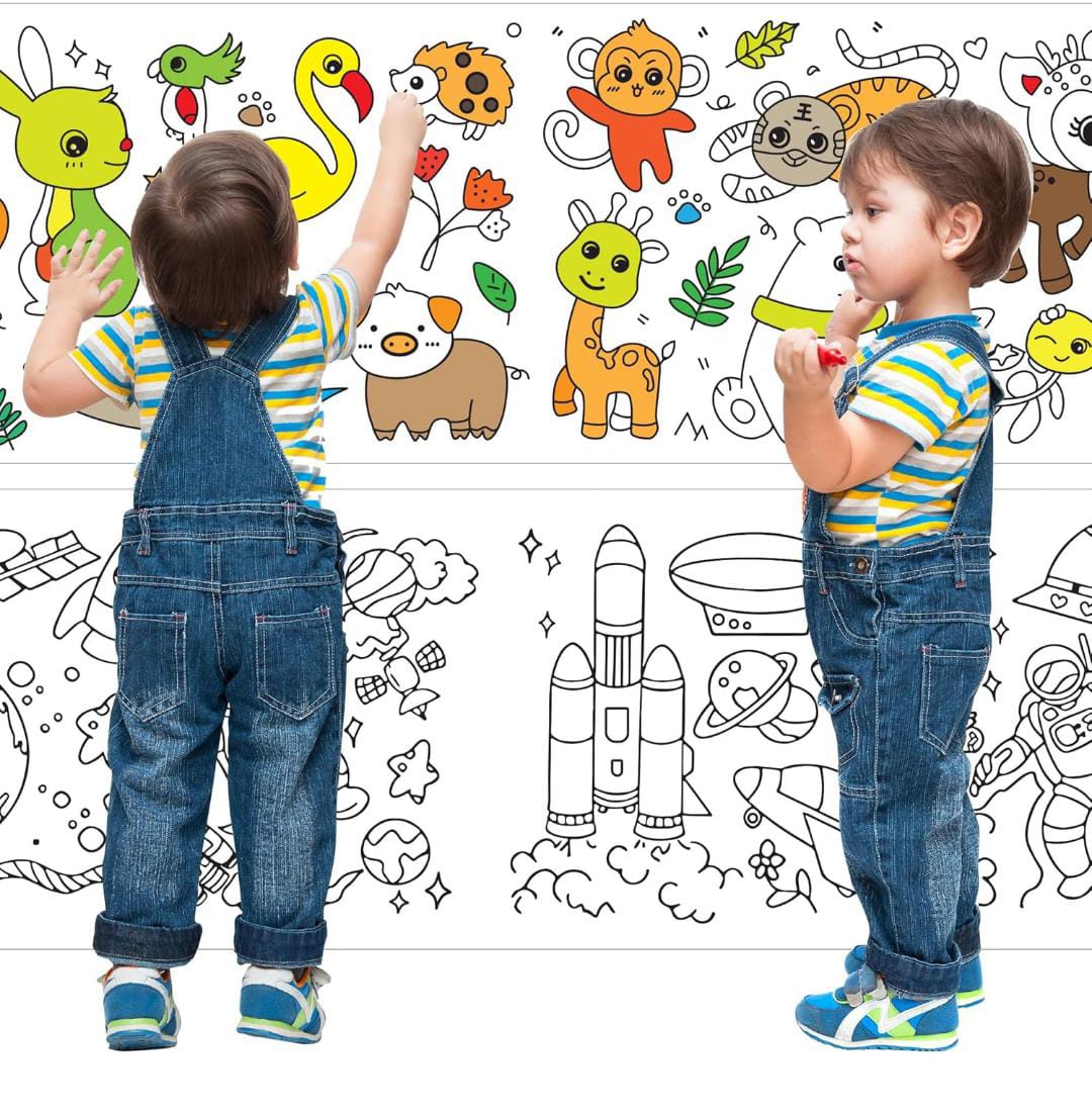 Reusable Stick-On Drawing Paper Roll – Endless Fun for Creative Kids!