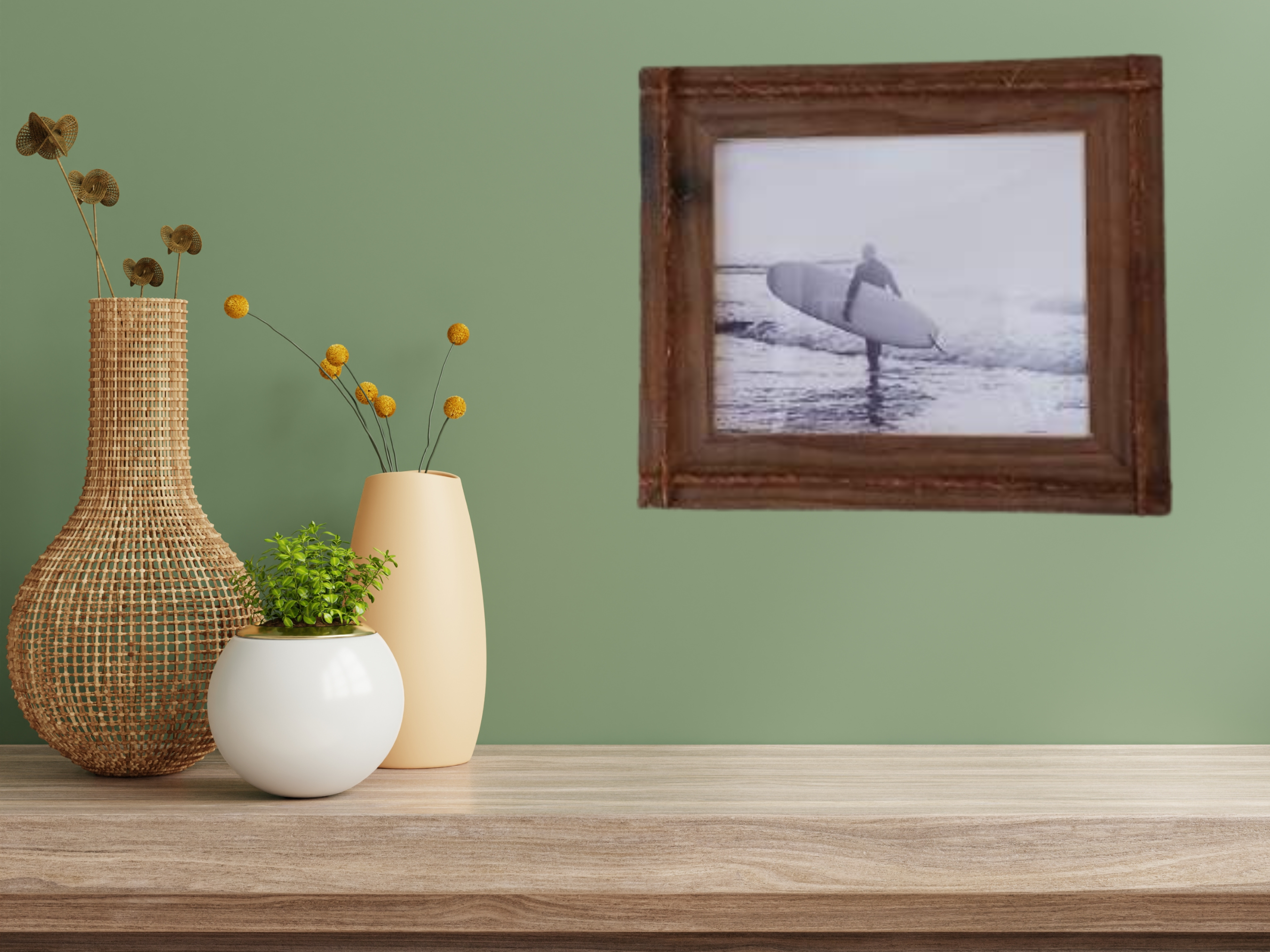 Rustic Reclaimed Pallet Wood and Rope Picture Frame 