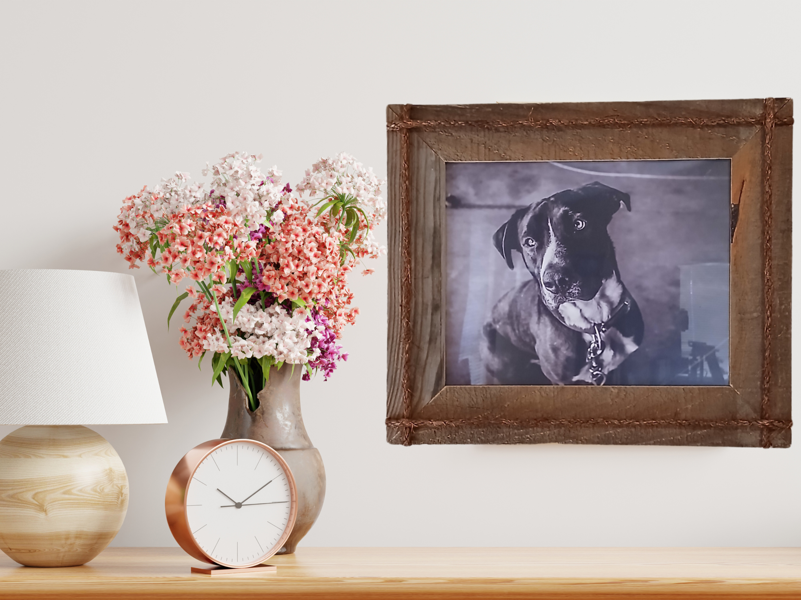 Rustic Reclaimed Pallet Wood and Rope Picture Frame 
