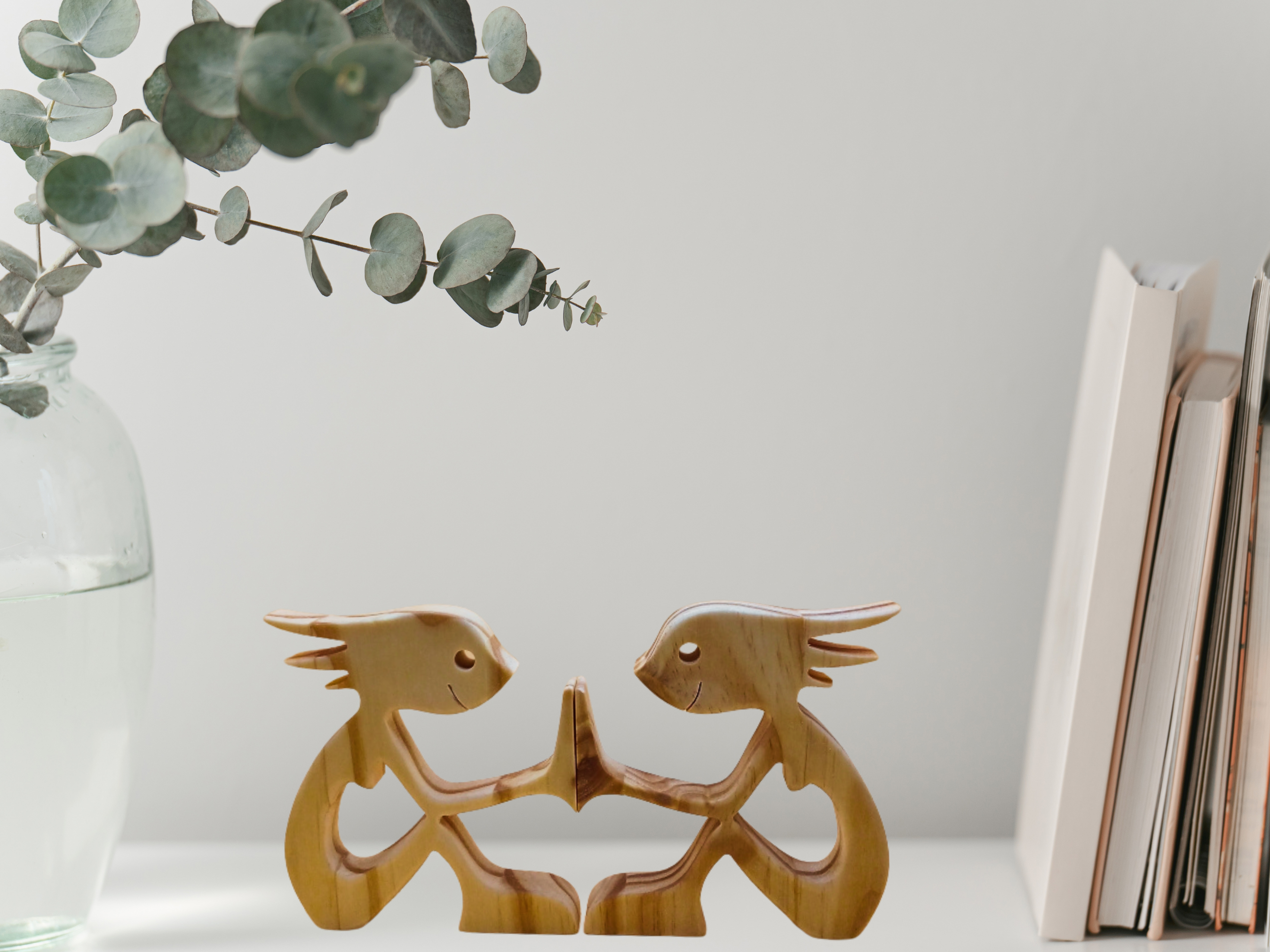 Natural Wood LGBTQ+ Love Figurine