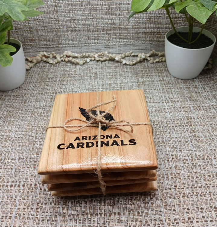 Arizona Cardinals Wooden Coaster Set