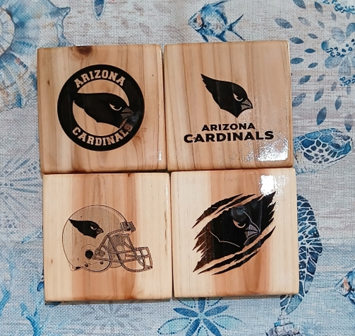 Arizona Cardinals Wooden Coaster Set