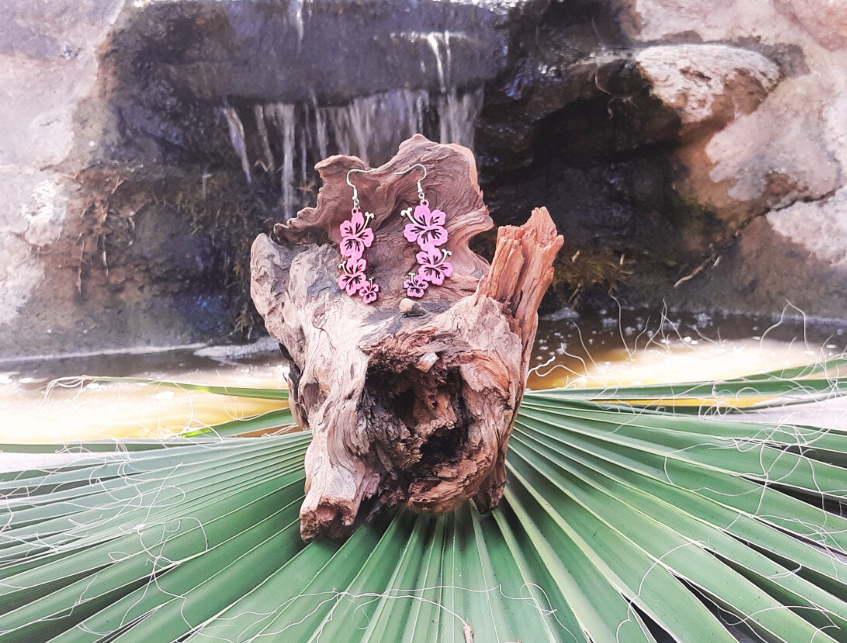 Hibiscus Dangle Earrings