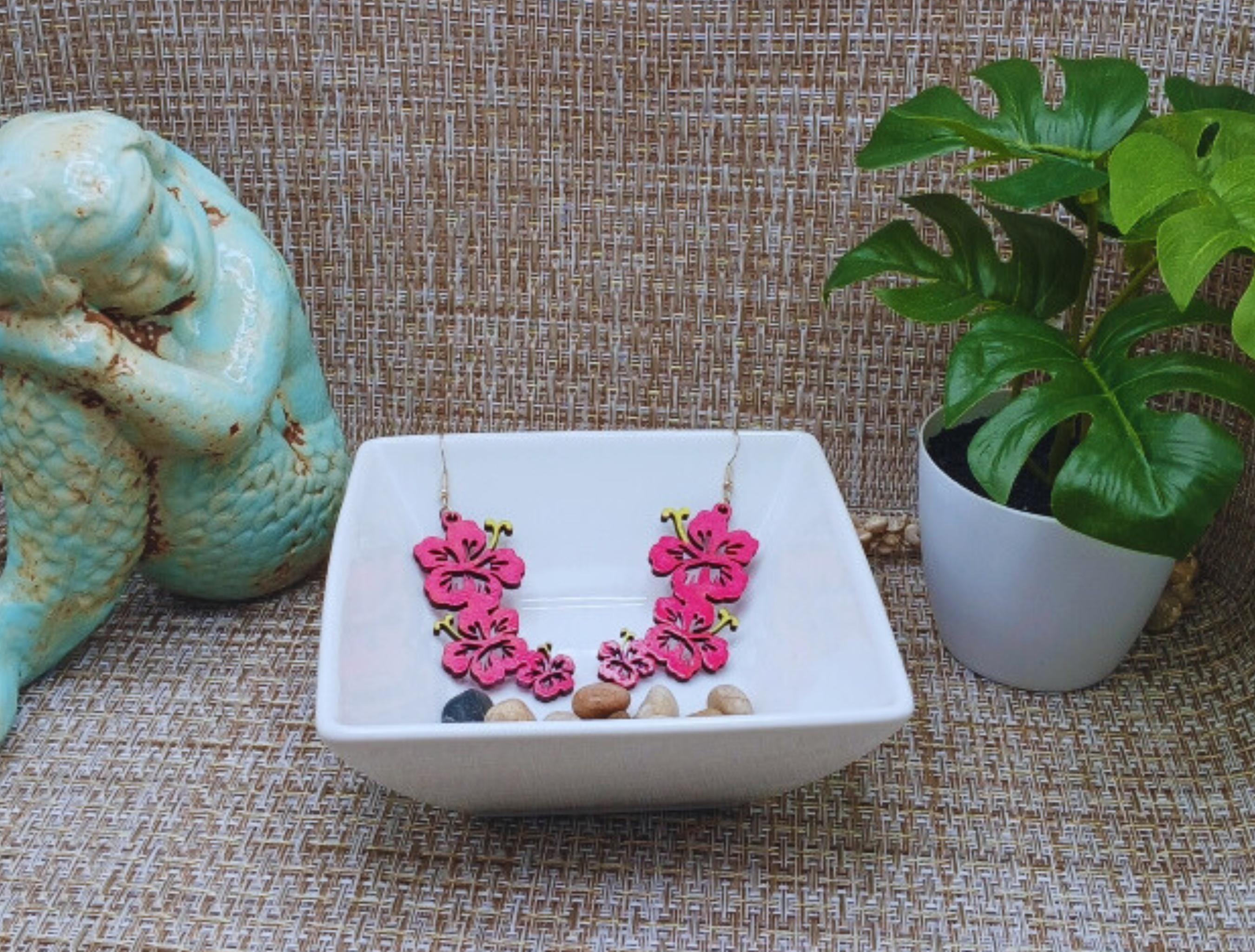 Hibiscus Dangle Earrings