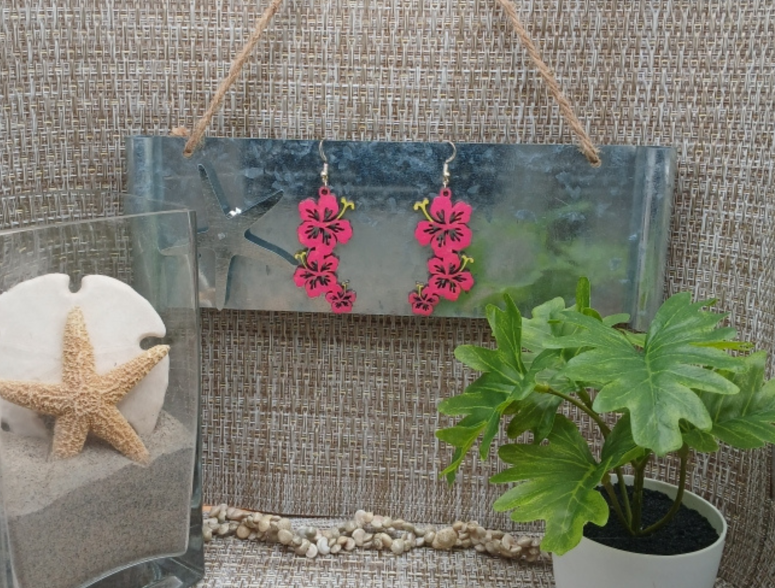 Hibiscus Dangle Earrings