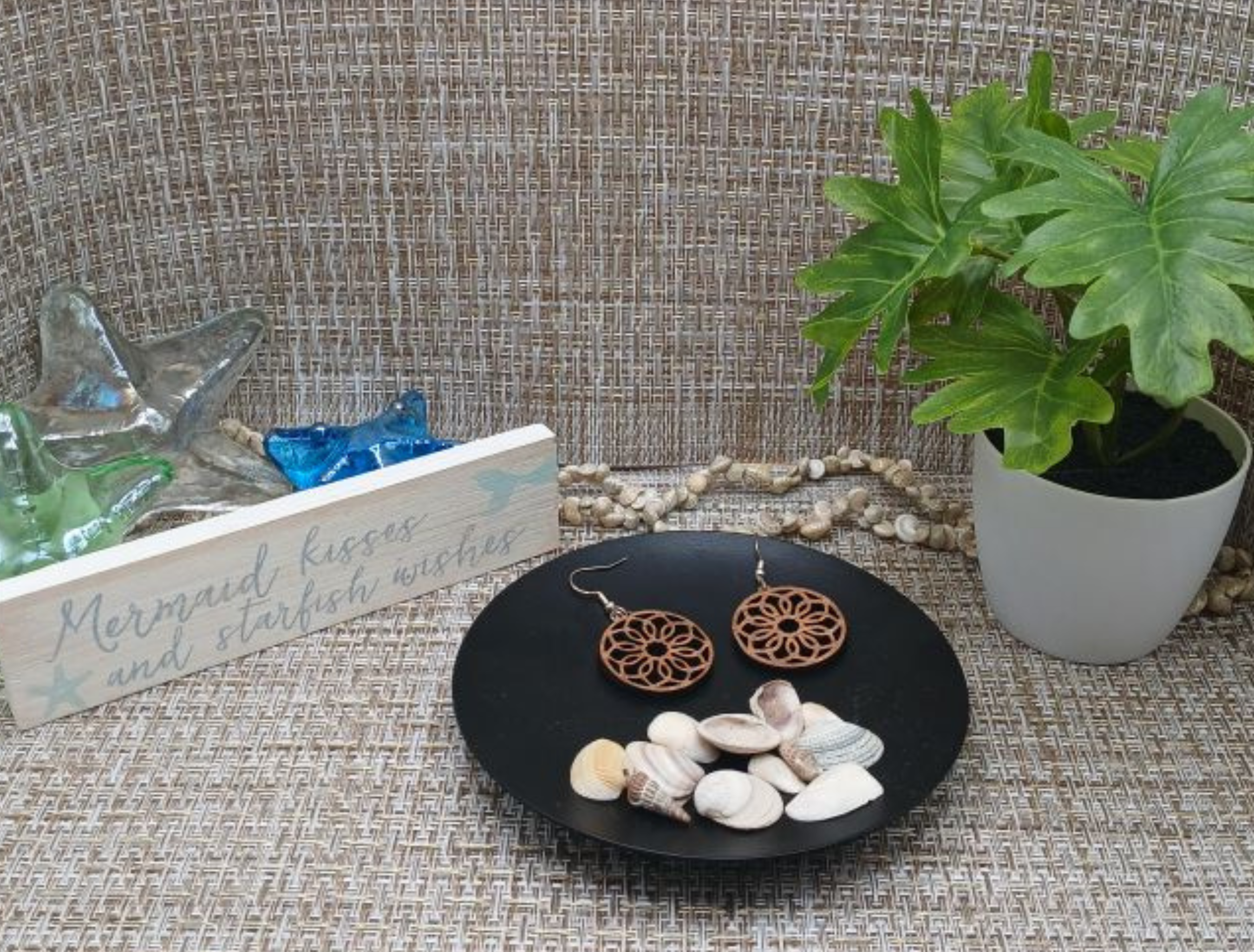 Round Boho Dangle Earrings
