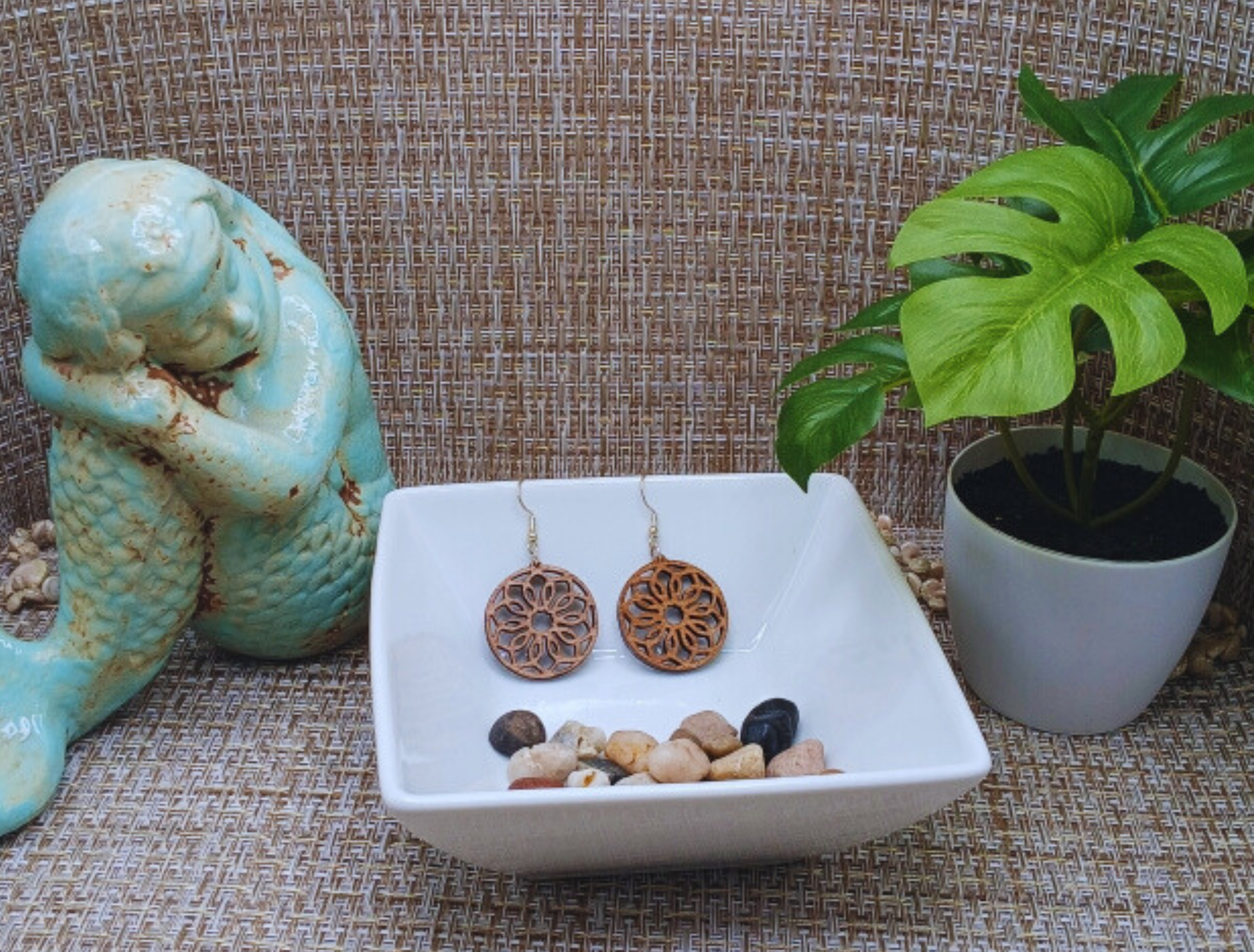 Round Boho Dangle Earrings