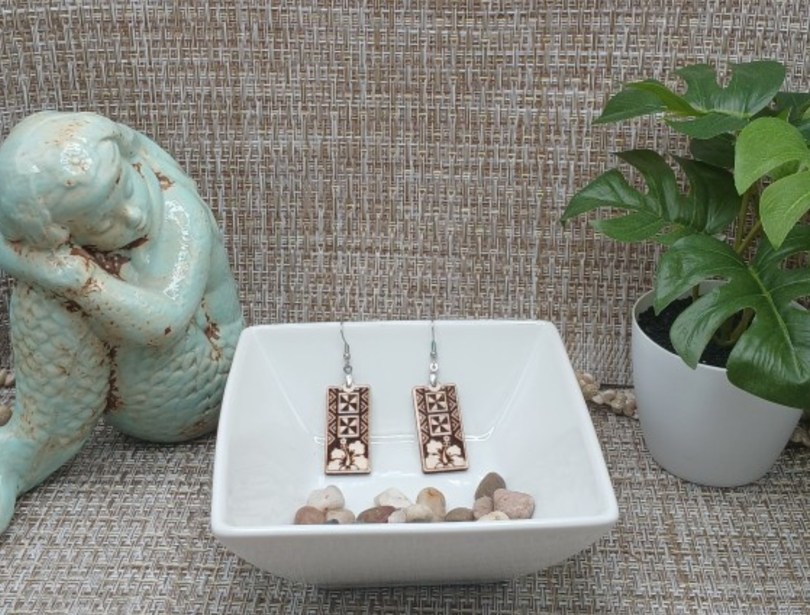 Tribal Hibiscus Earrings 