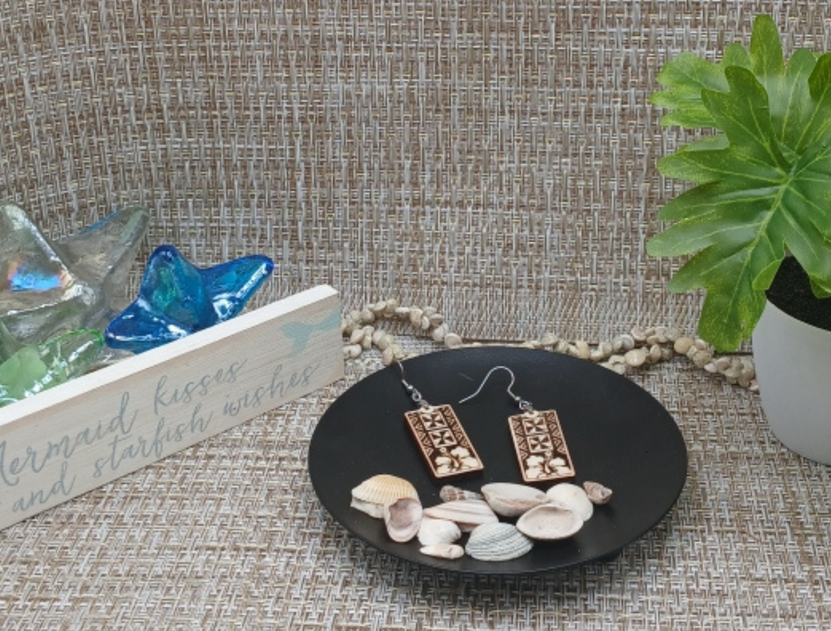 Tribal Hibiscus Earrings 