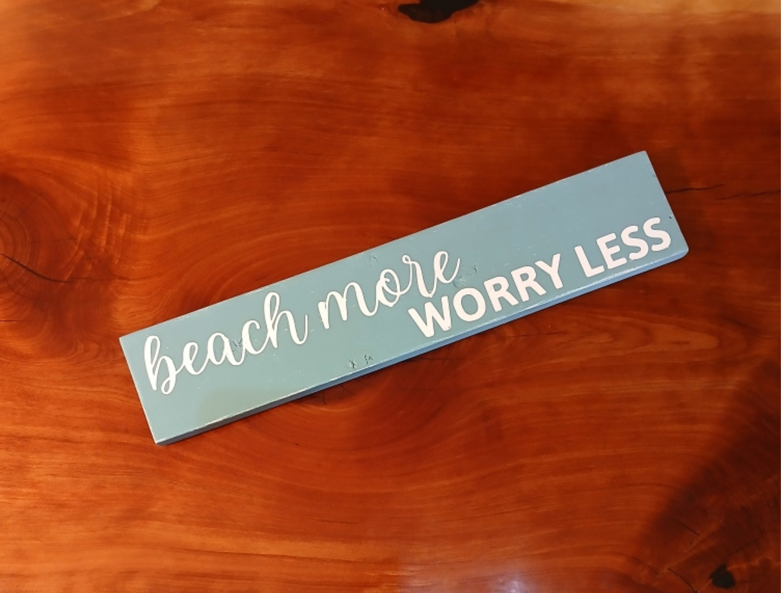 Beach More Worry Less Wood Sign