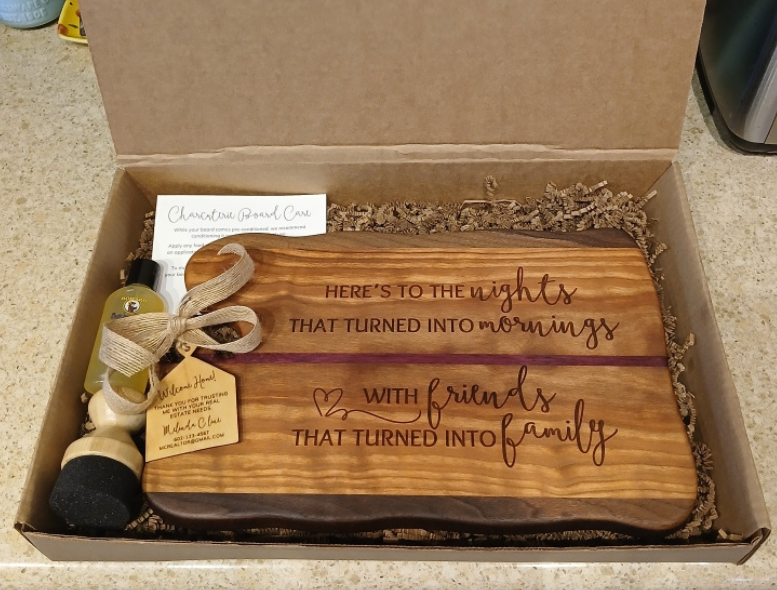 Engraved Charcuterie Board Gift Set 
