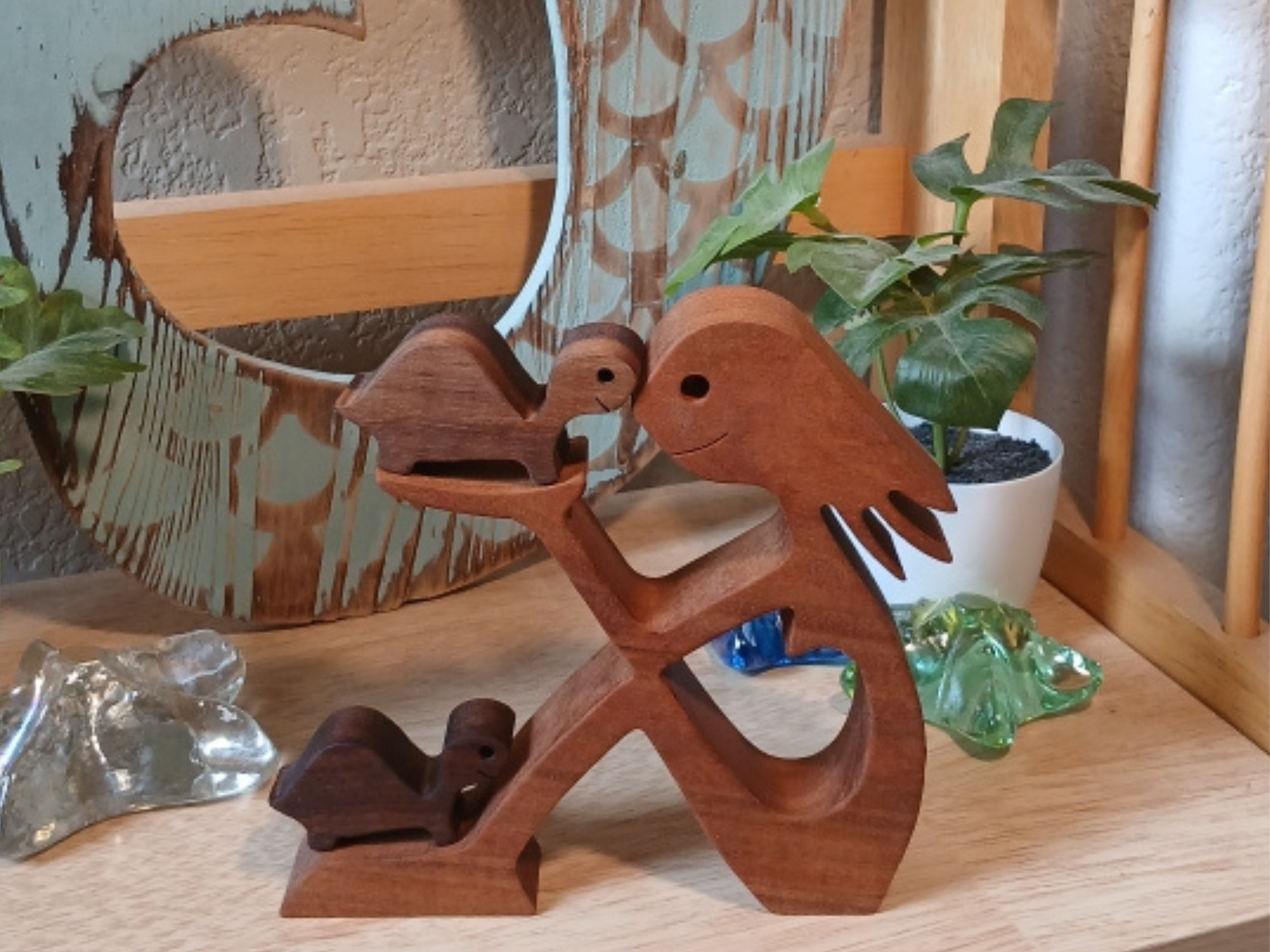 Woman Holding Turtle Figurine