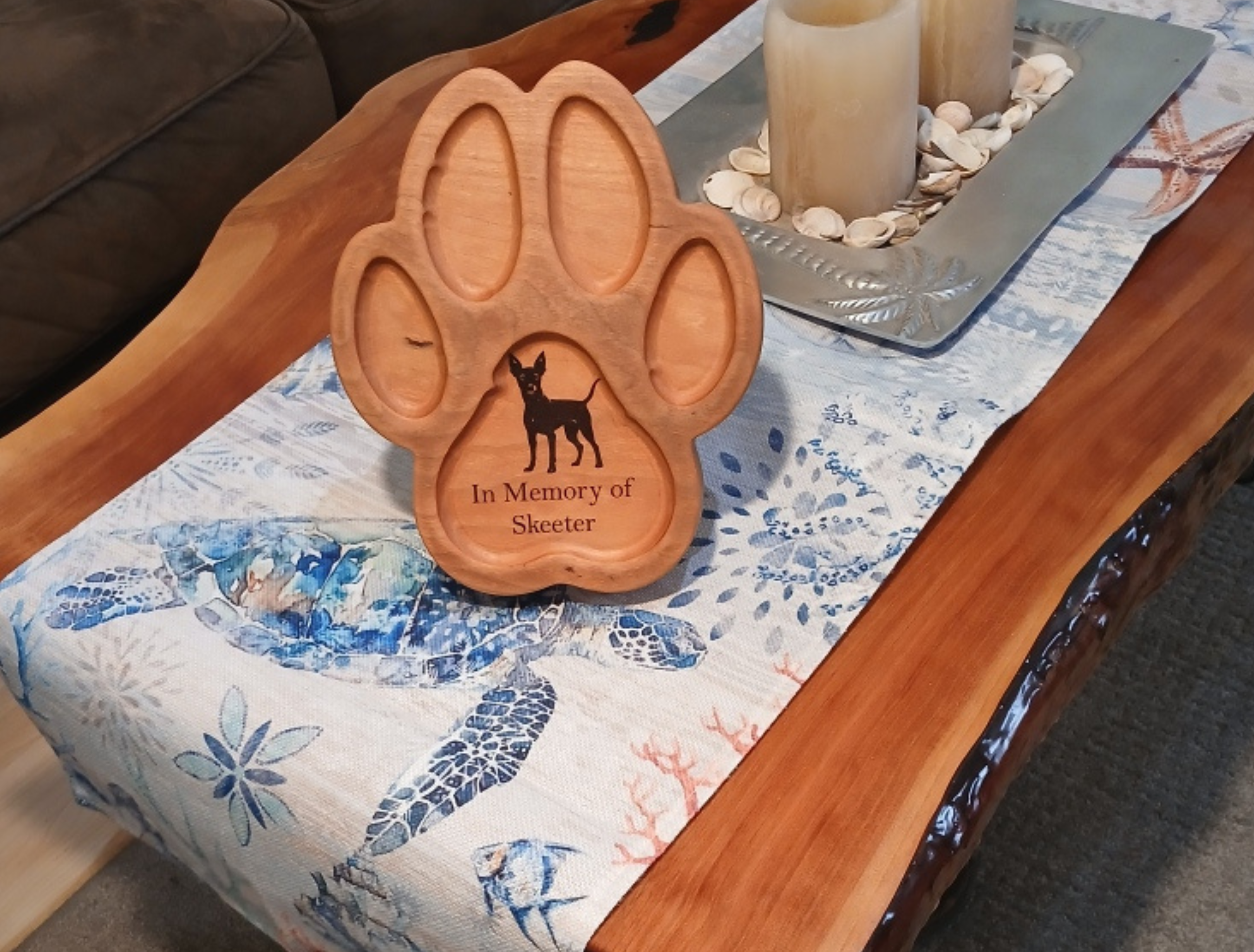 Personalized Engraved Paw Print Pet Memorial