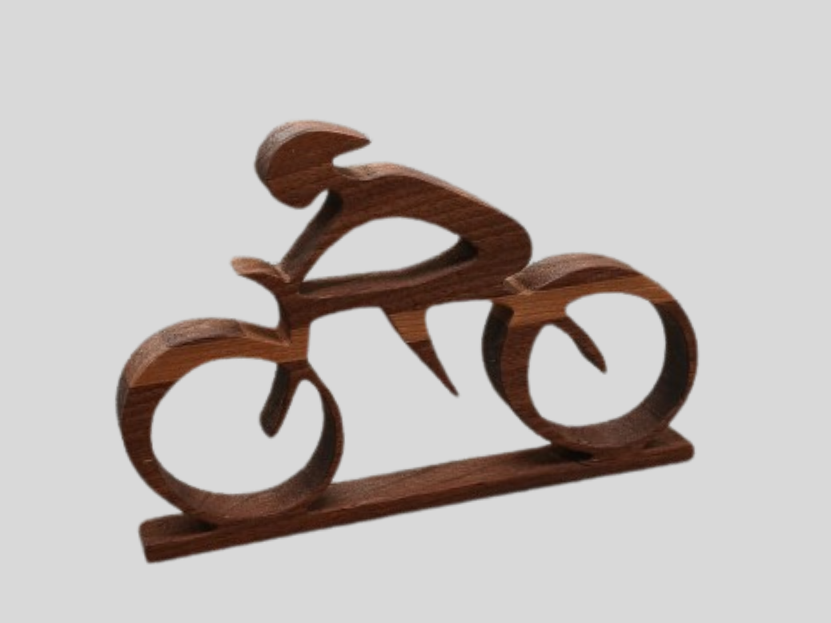 Wooden Cyclist Silhouette