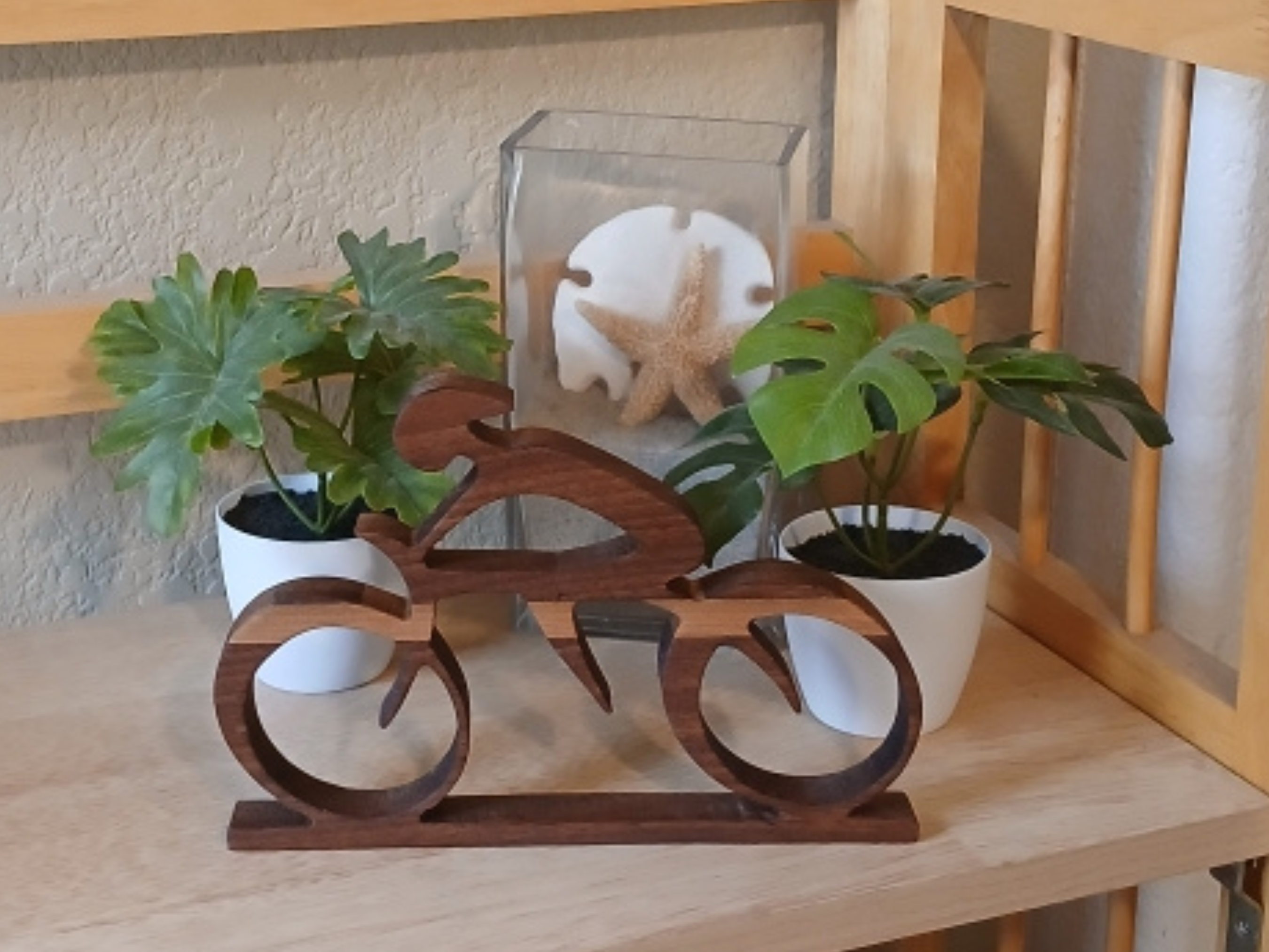 Wooden Cyclist Silhouette