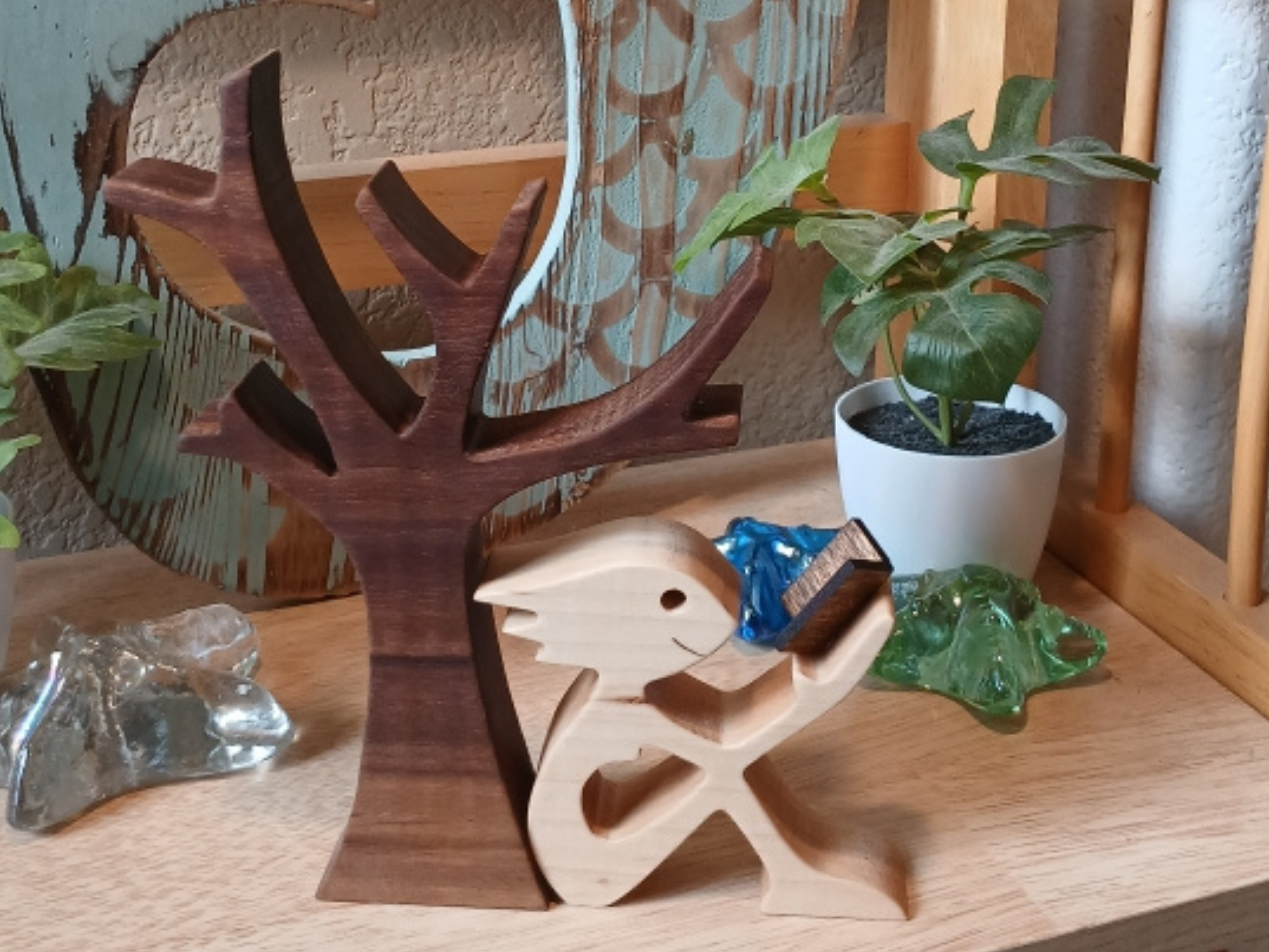 Handcrafted Figurine of a Woman Sitting by a Tree Reading a Book 