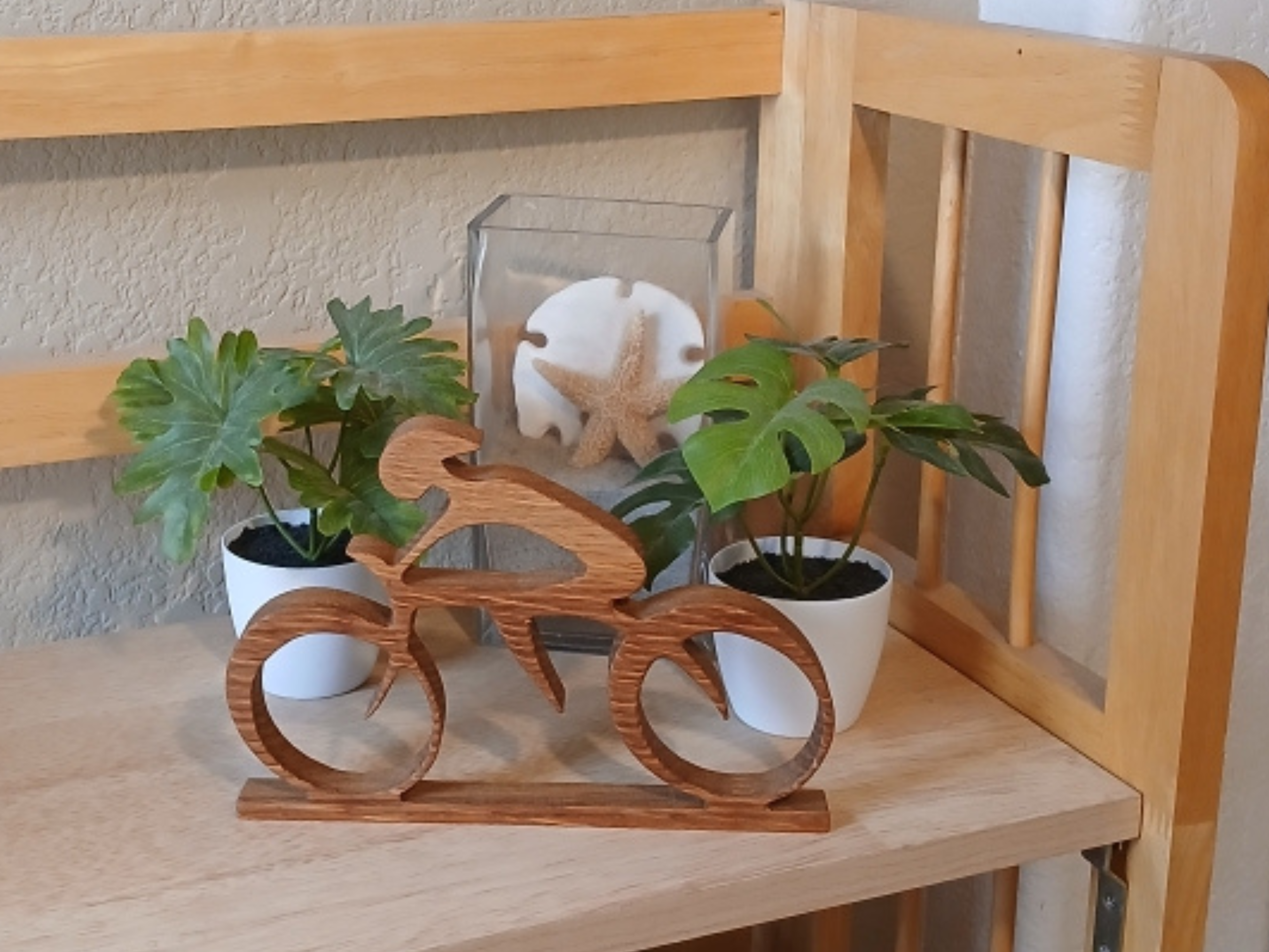 Wooden Cyclist Silhouette
