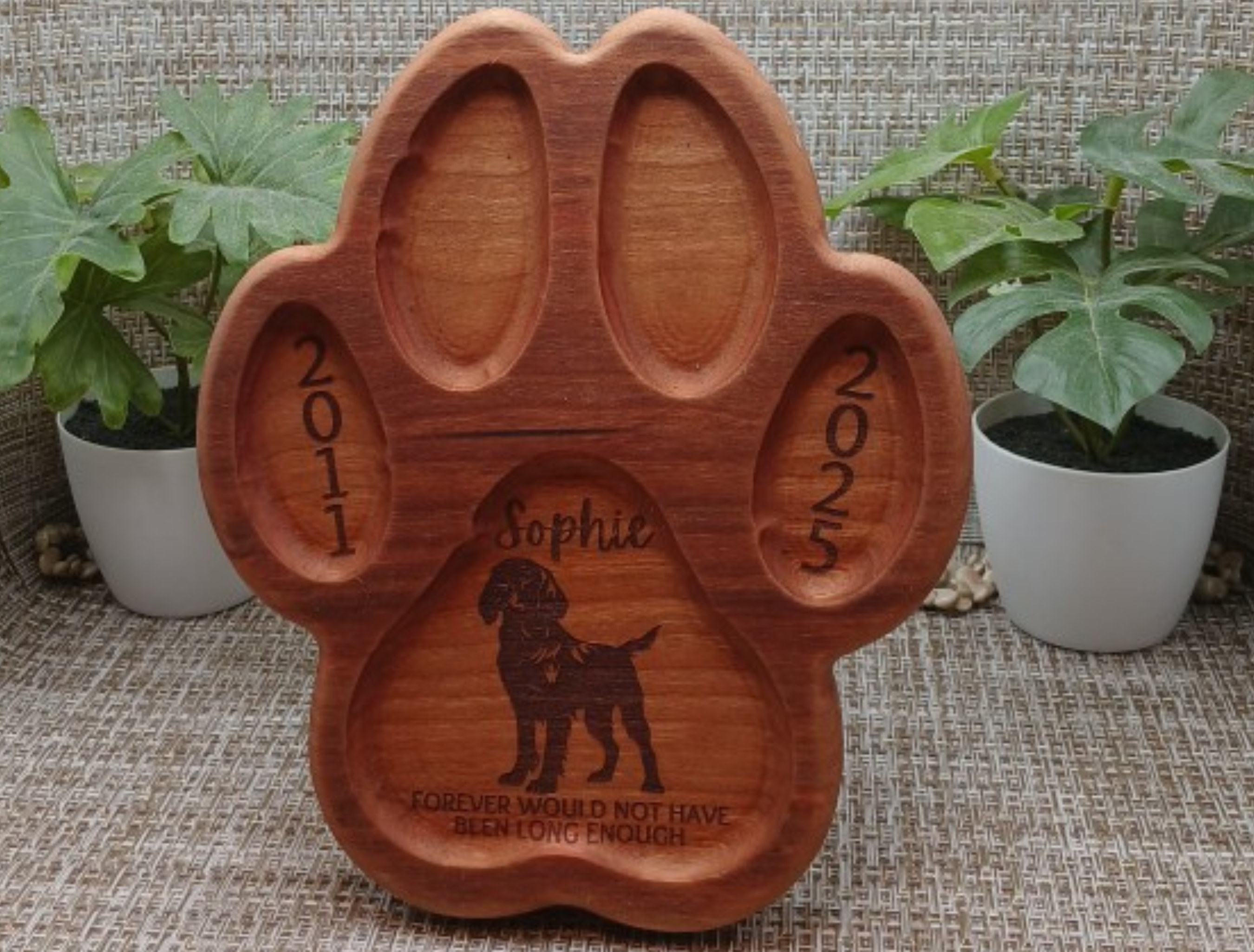 Personalized Engraved Paw Print Pet Memorial