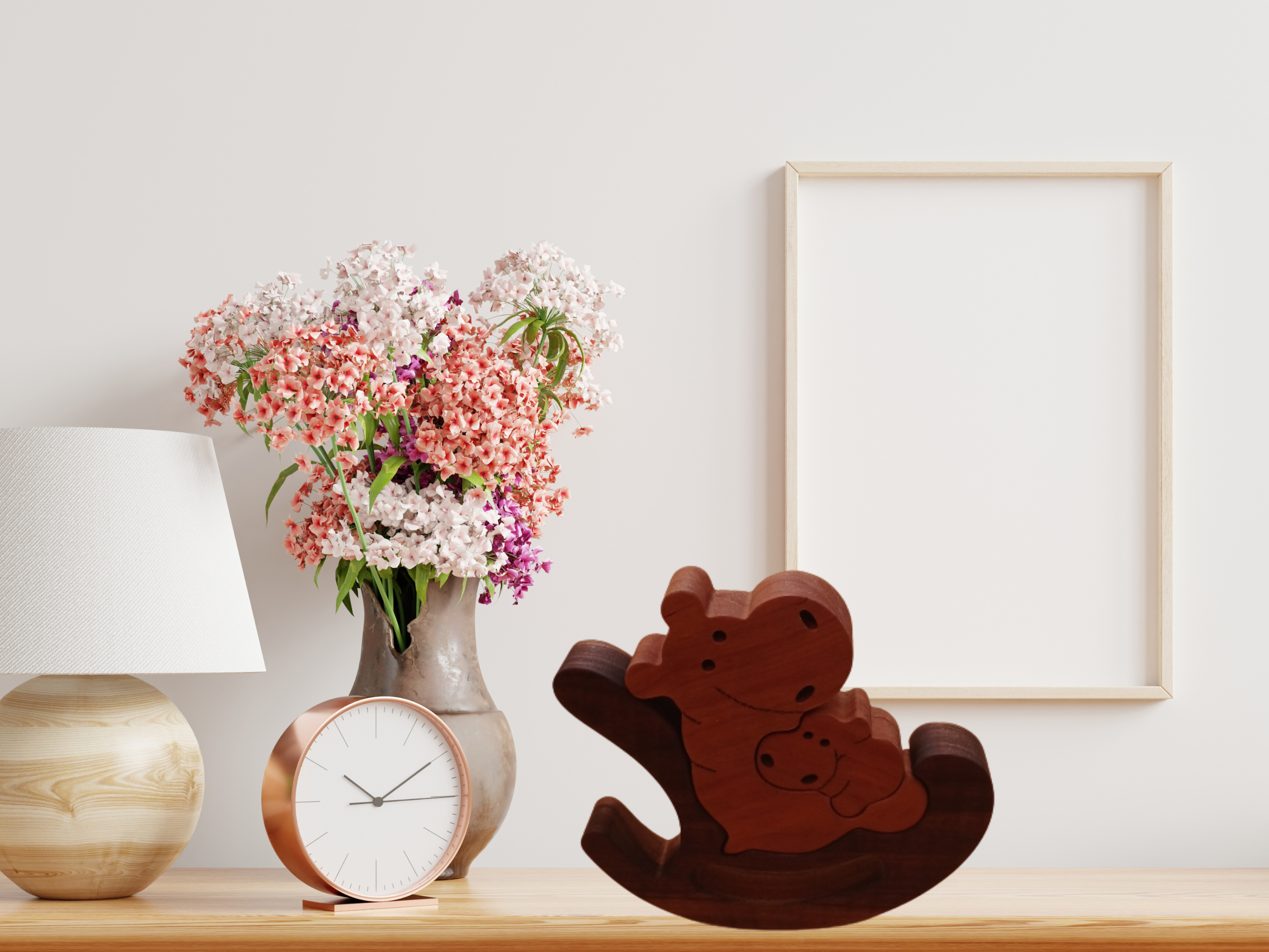 Handmade Wooden Rocking Hippo