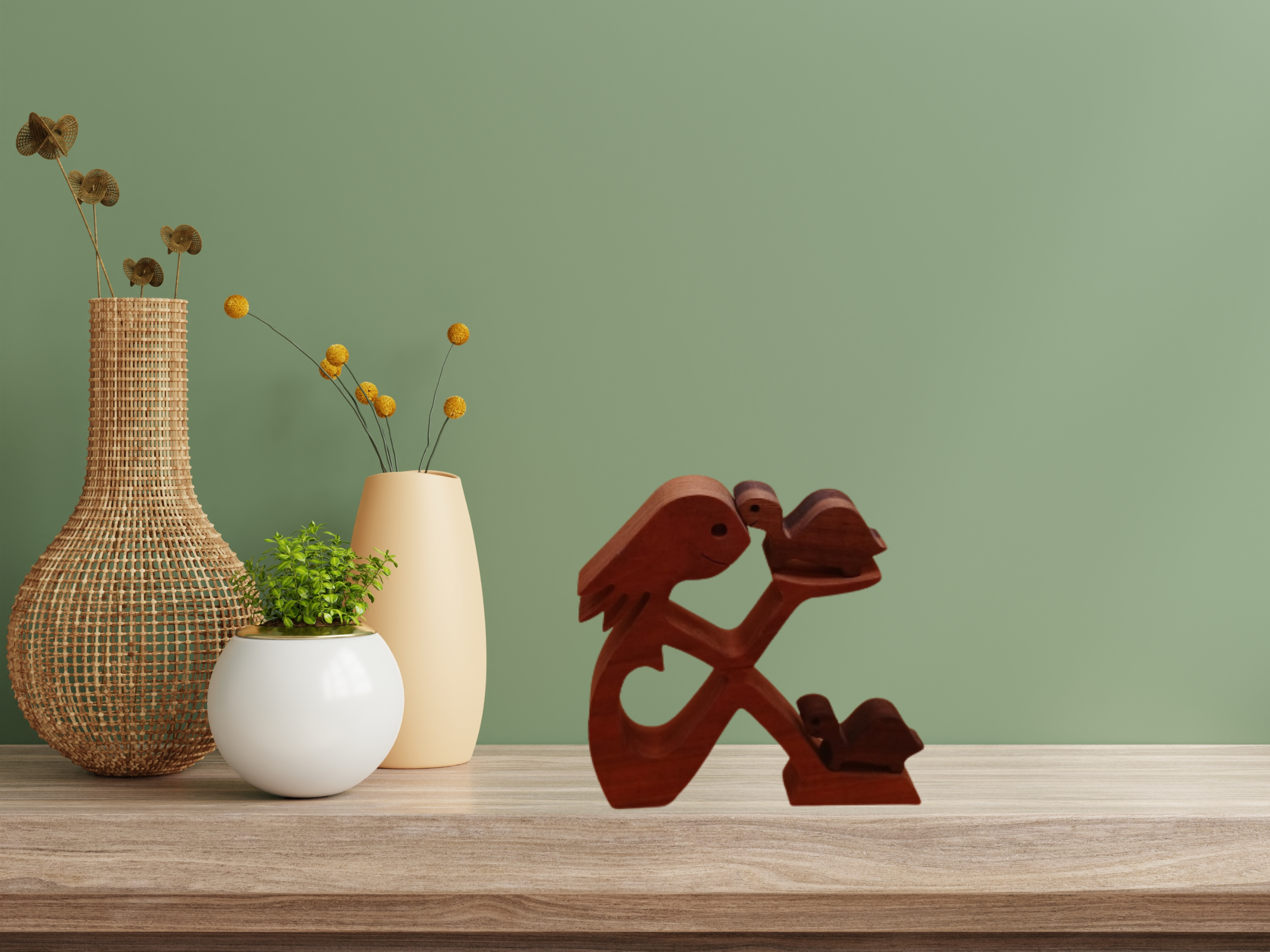 Woman Holding Turtle Figurine