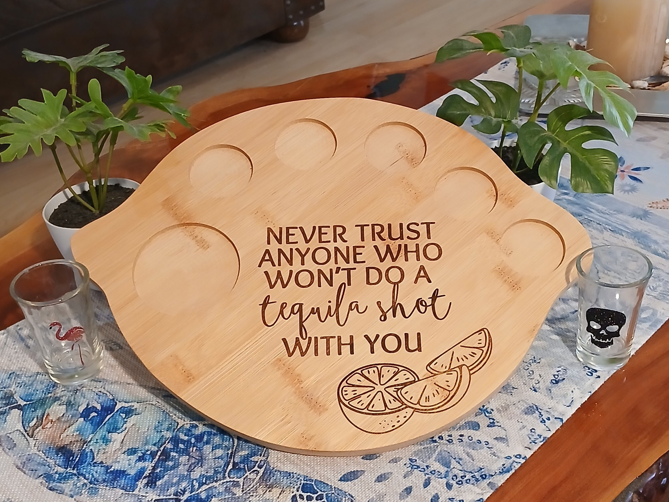 Bamboo Tequila Shot Board
