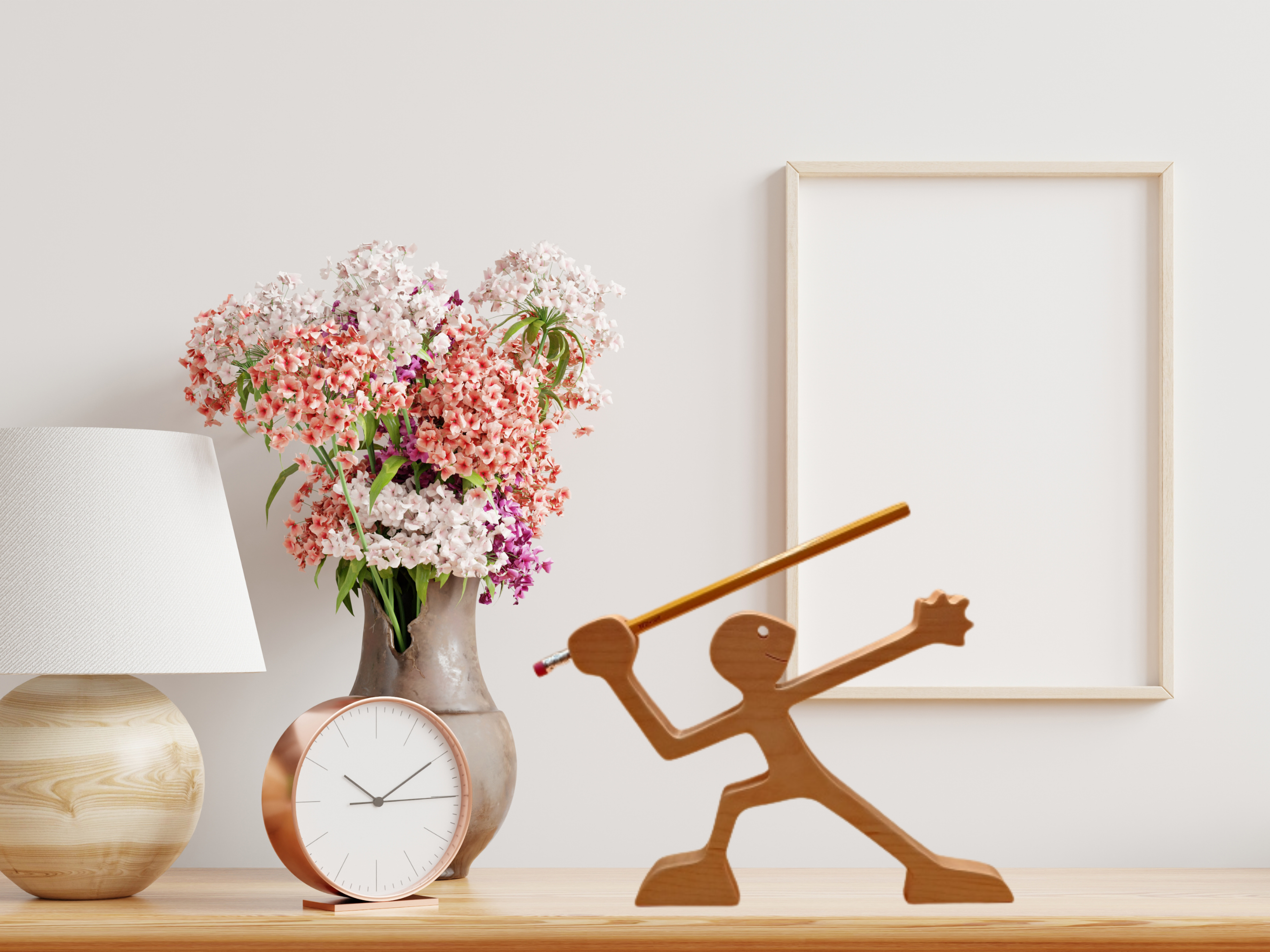 Handcrafted Male Javelin Thrower Wood Figurine