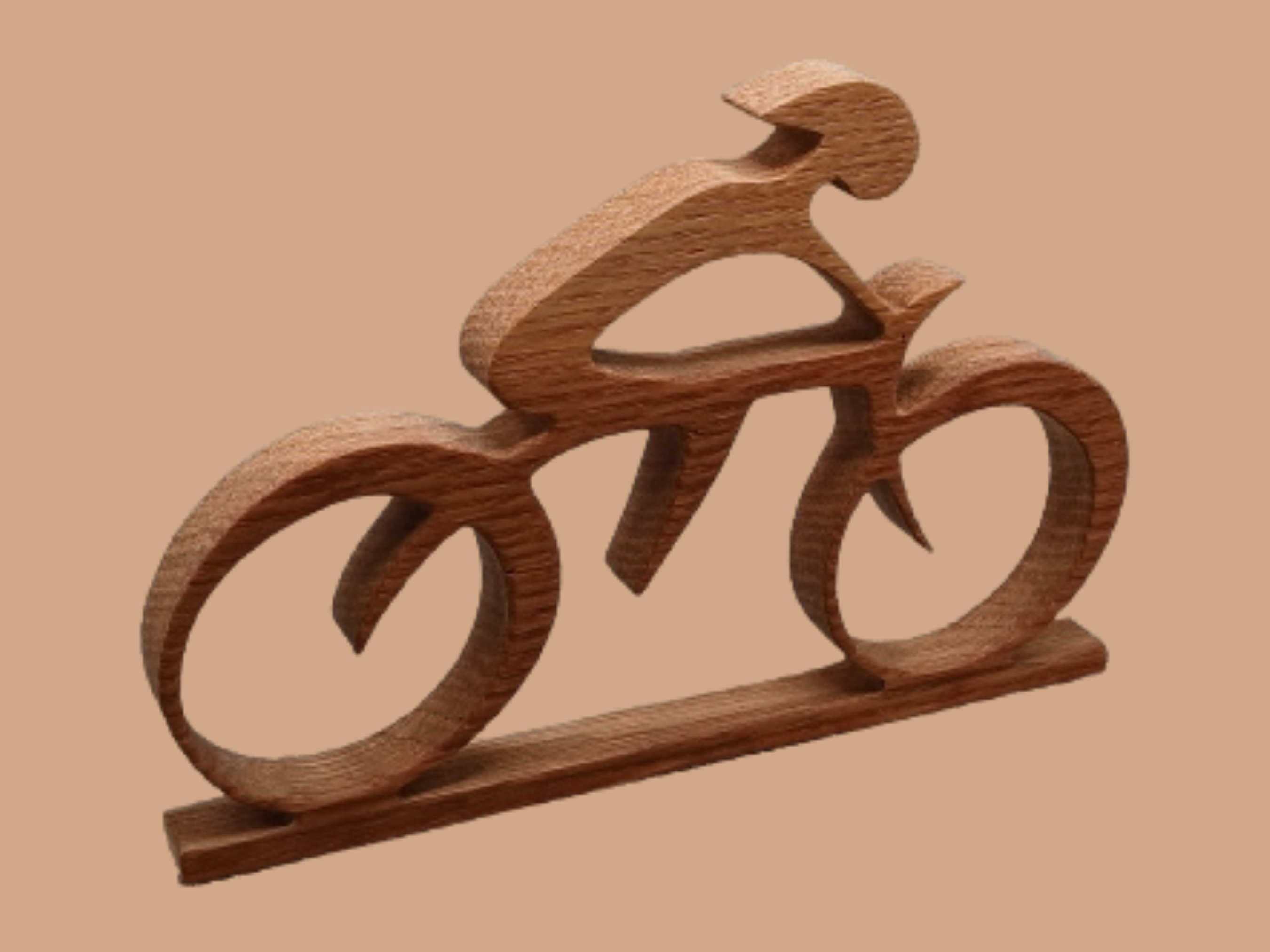 Wooden Cyclist Silhouette