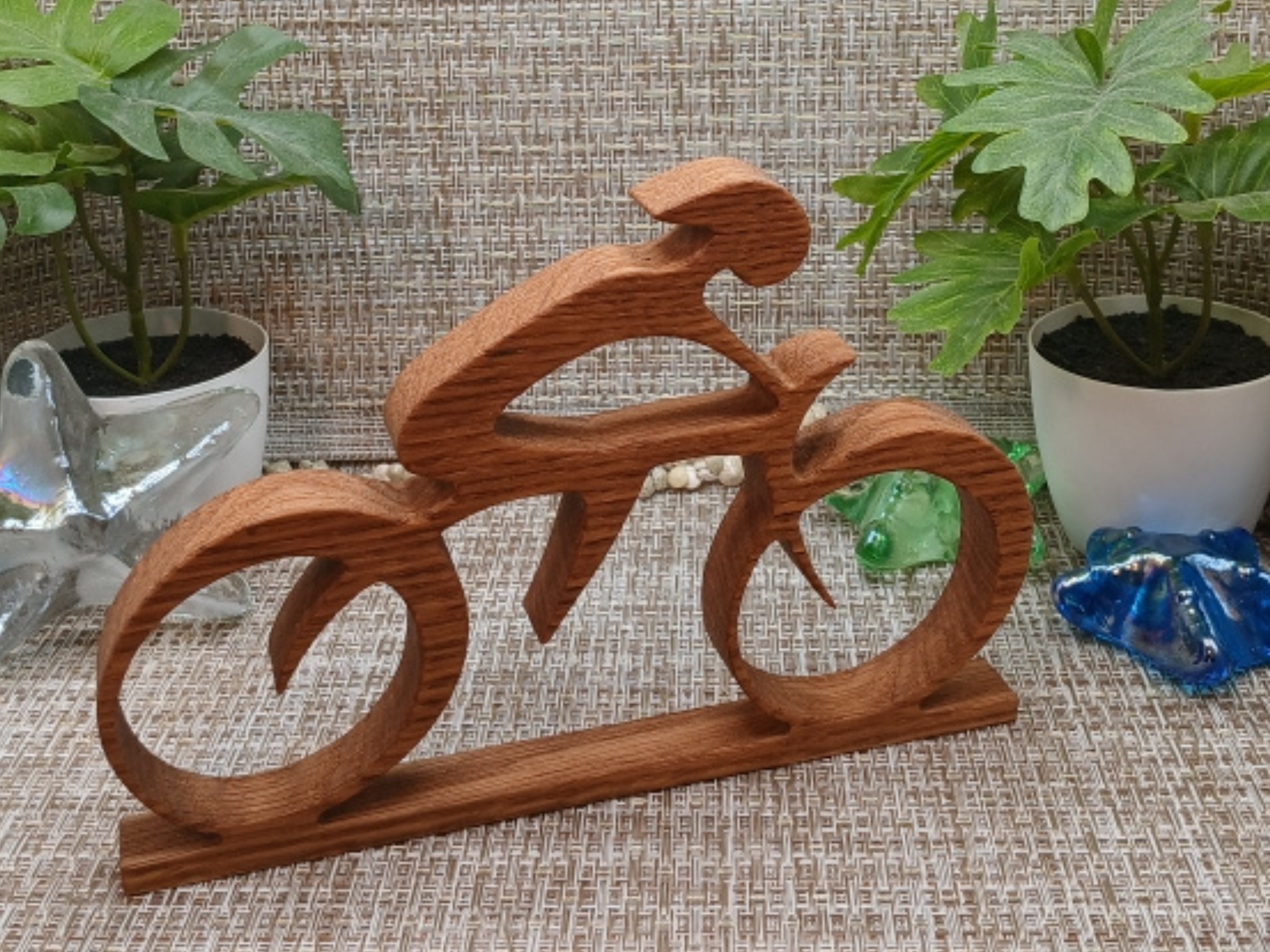 Wooden Cyclist Silhouette
