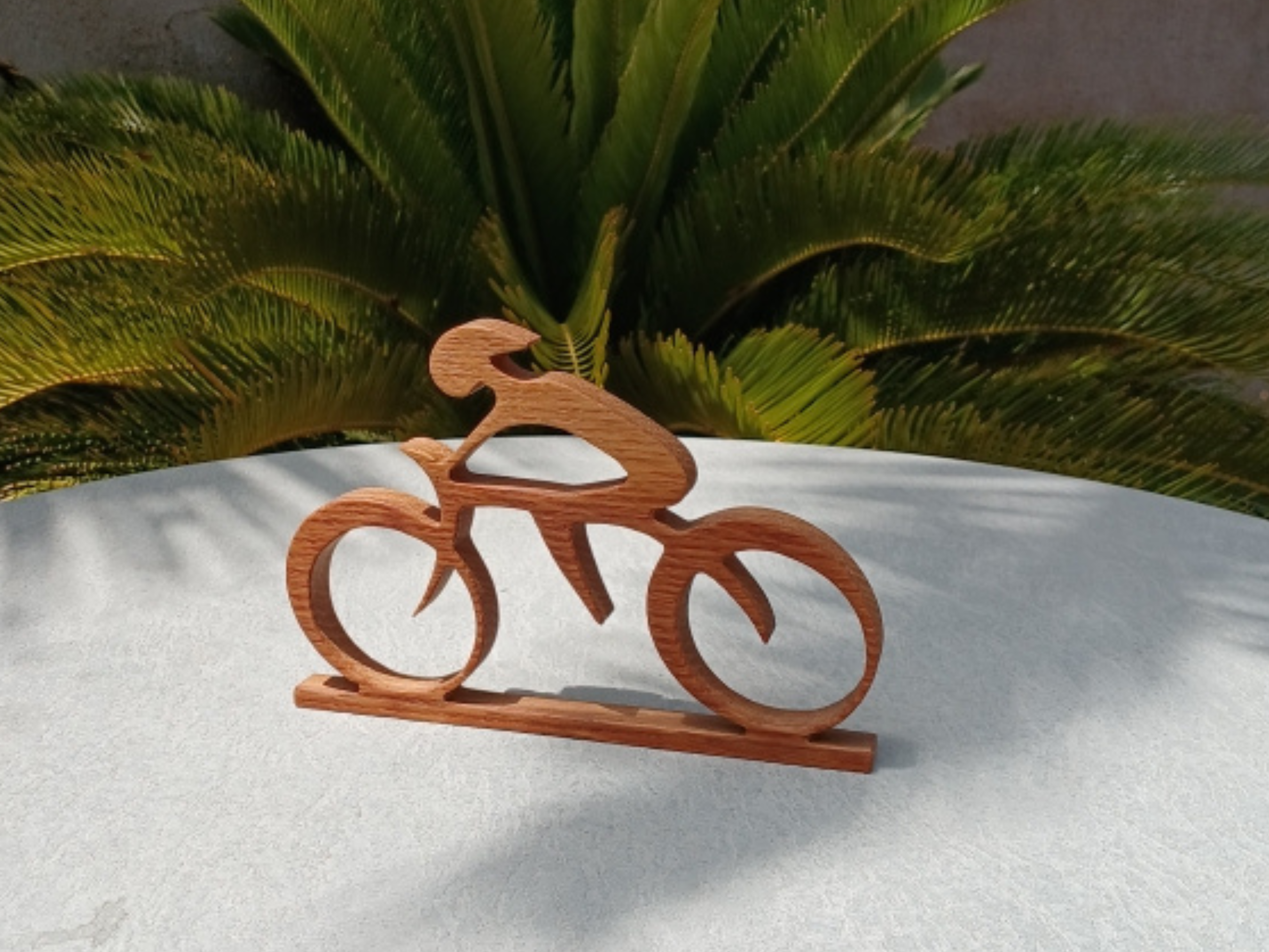 Wooden Cyclist Silhouette