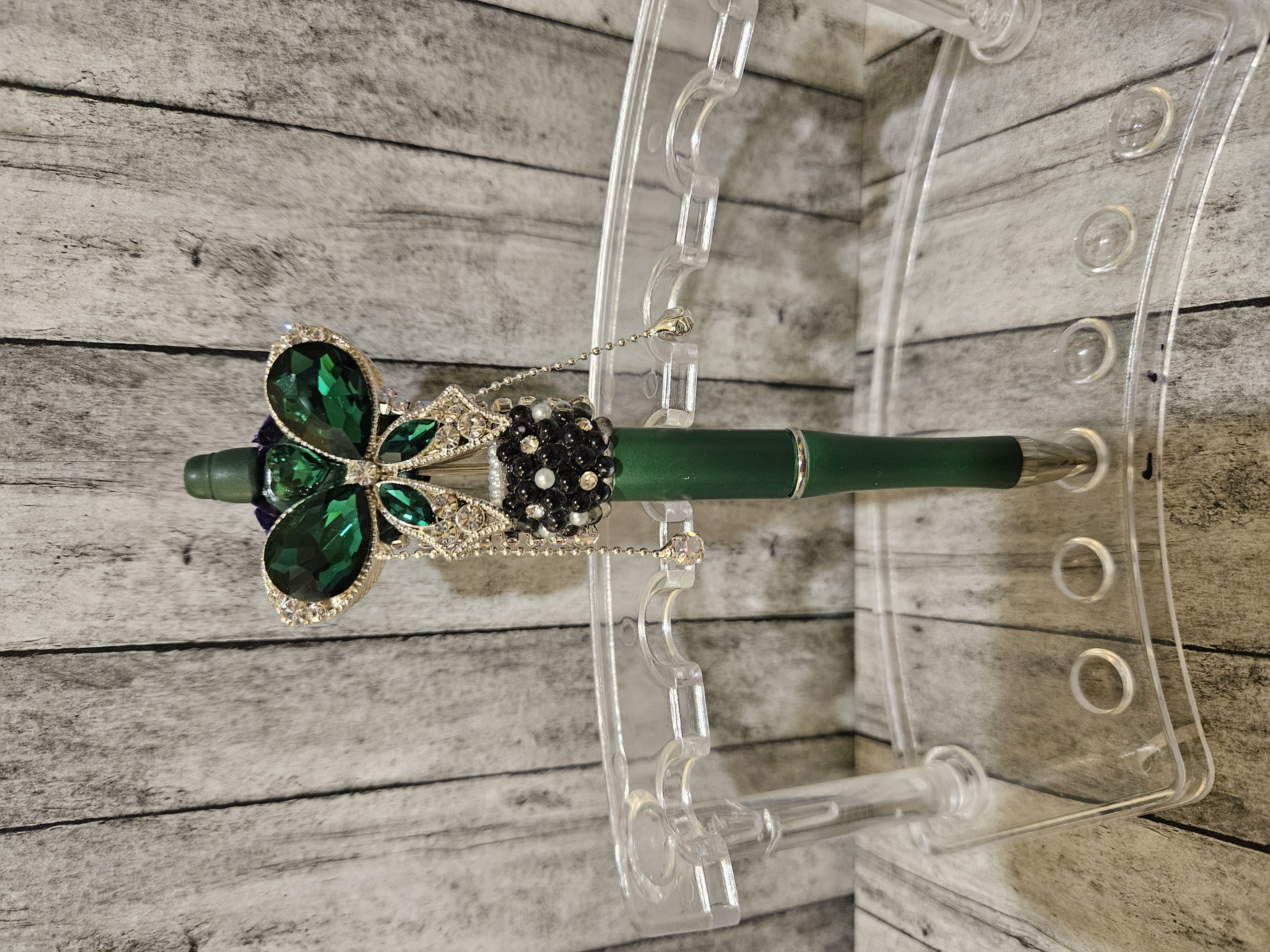 Green Rhinestone Bow