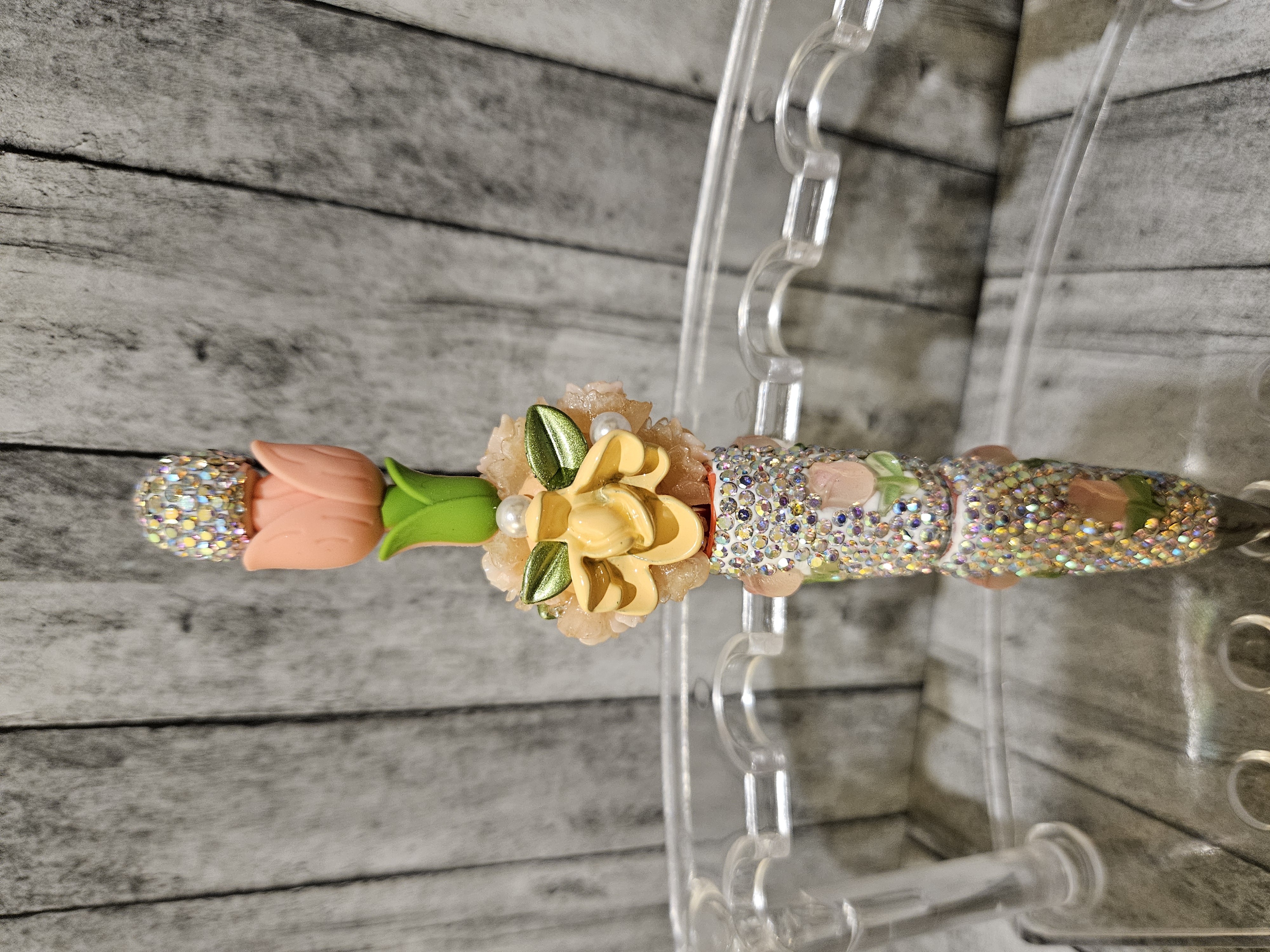 Peach Tulip Bling Pen