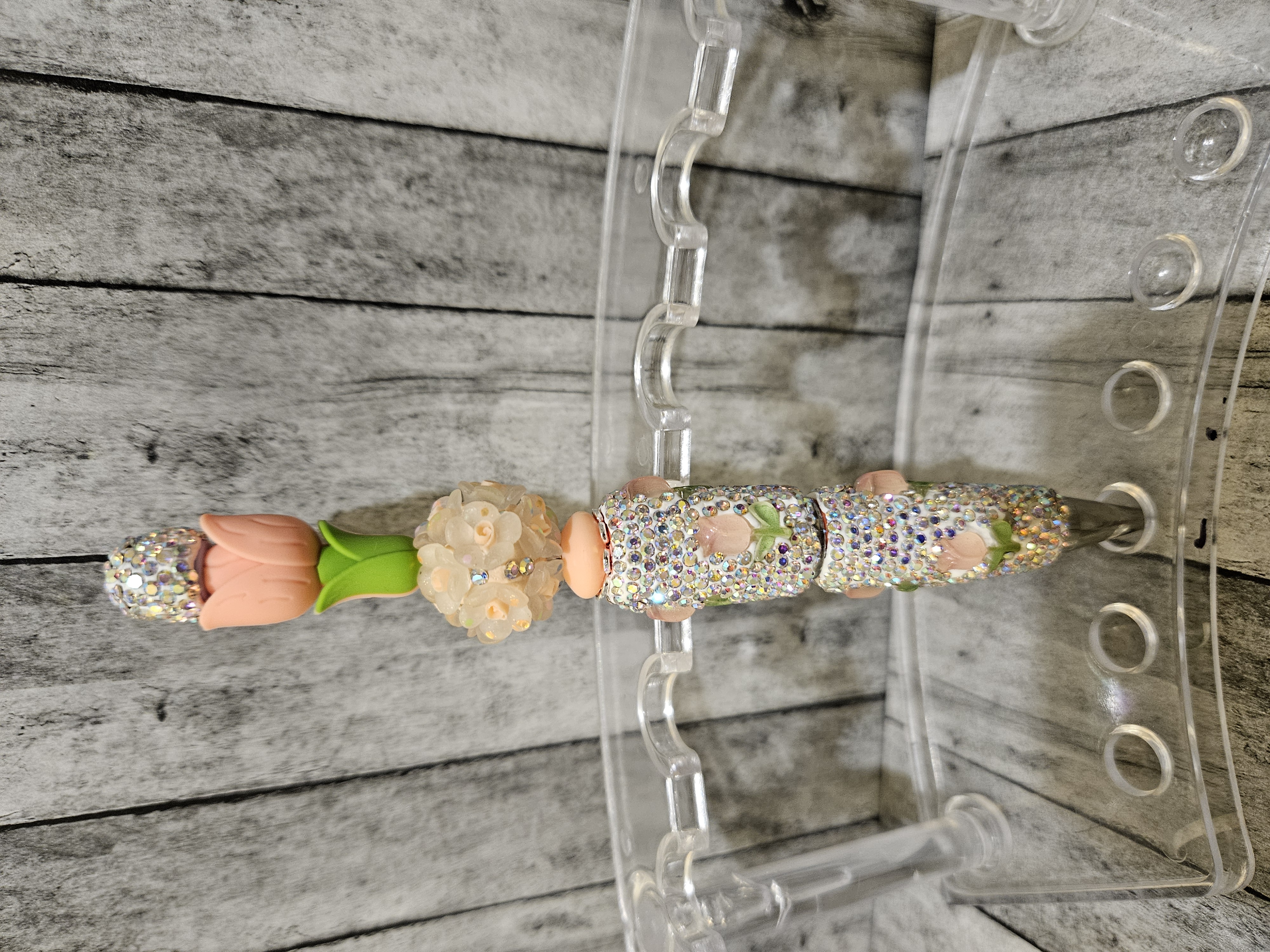 Peach Tulip Bling Pen